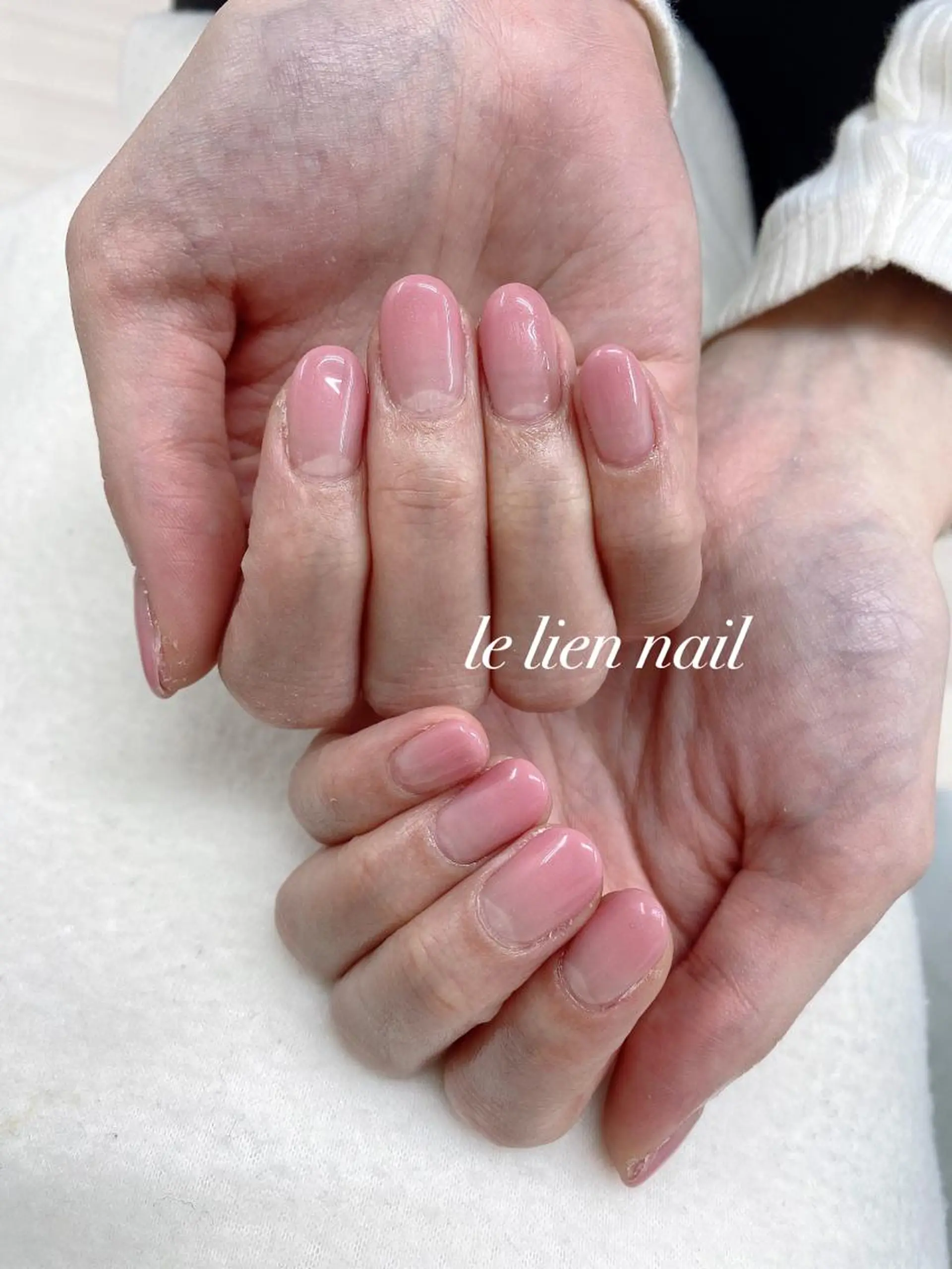 ネイル グラデーション オフィスネイル ピンク シンプルネイル ハンドネイル le lien nailのネイルデザイン