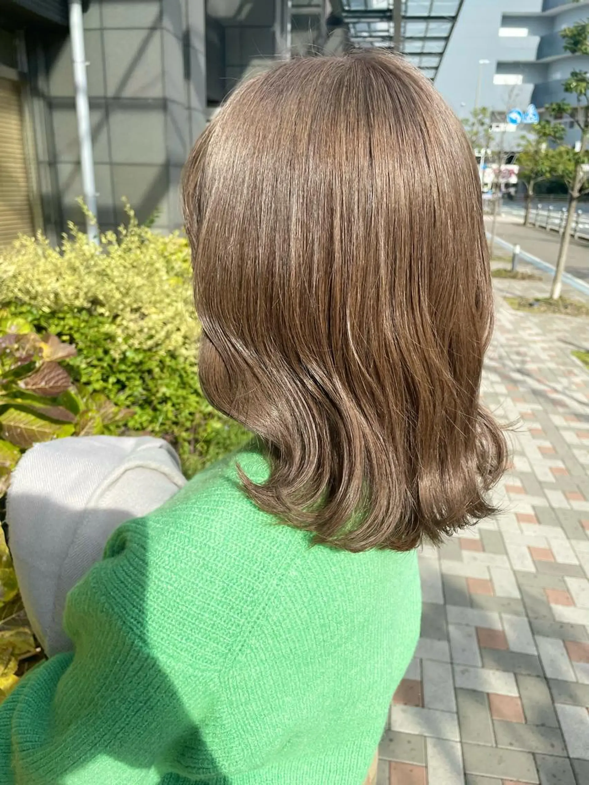 カラー ブリーチ ケアブリーチ グレージュ ミルクティーグレージュ SOYONなんば店 ／韓国風のヘアスタイル