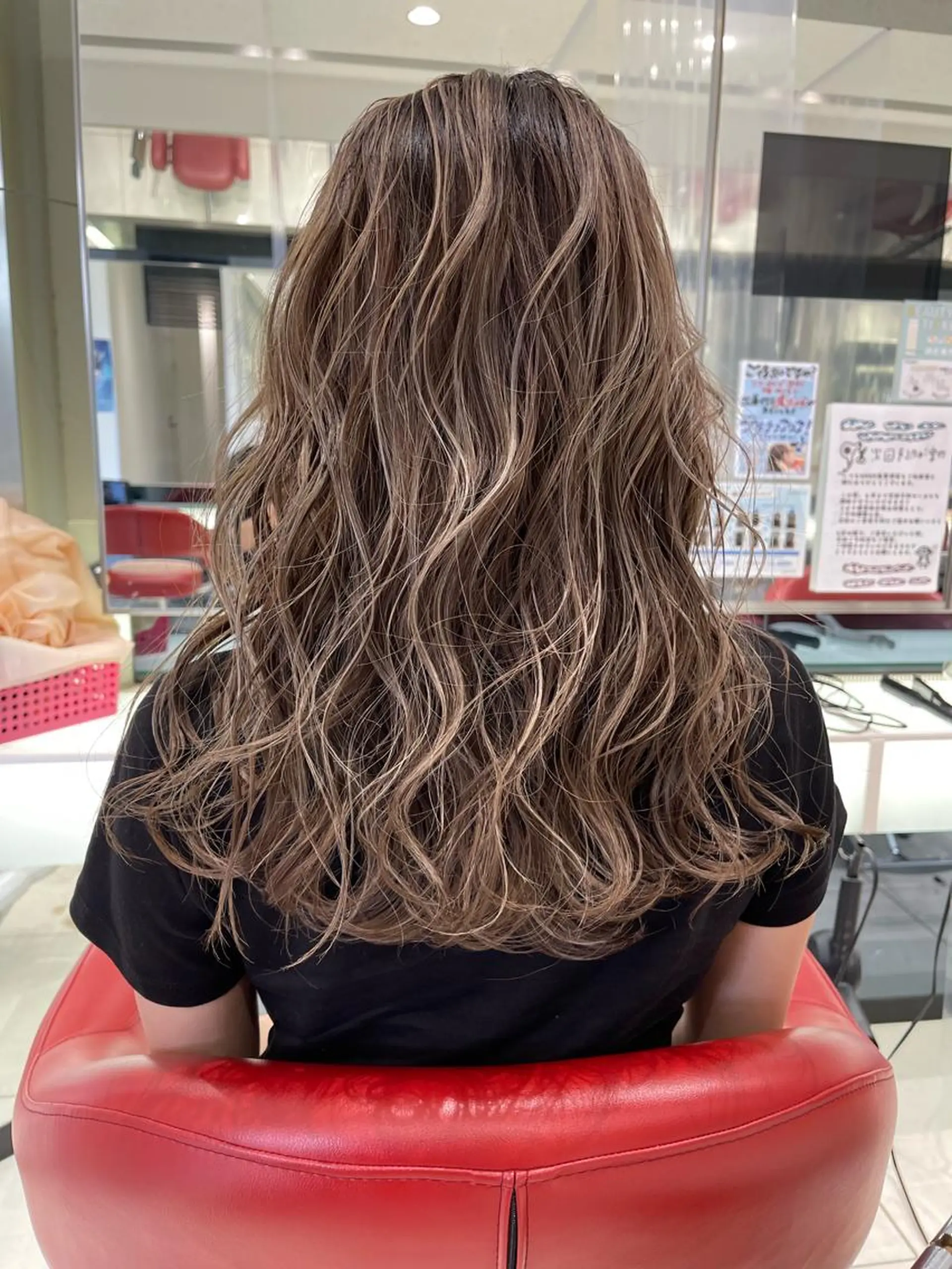 セミロング カラー ハイライトカラー ハイライト カット ヘアカラー 阪本祥樹/ハイライト /バレイヤージュのヘアスタイル