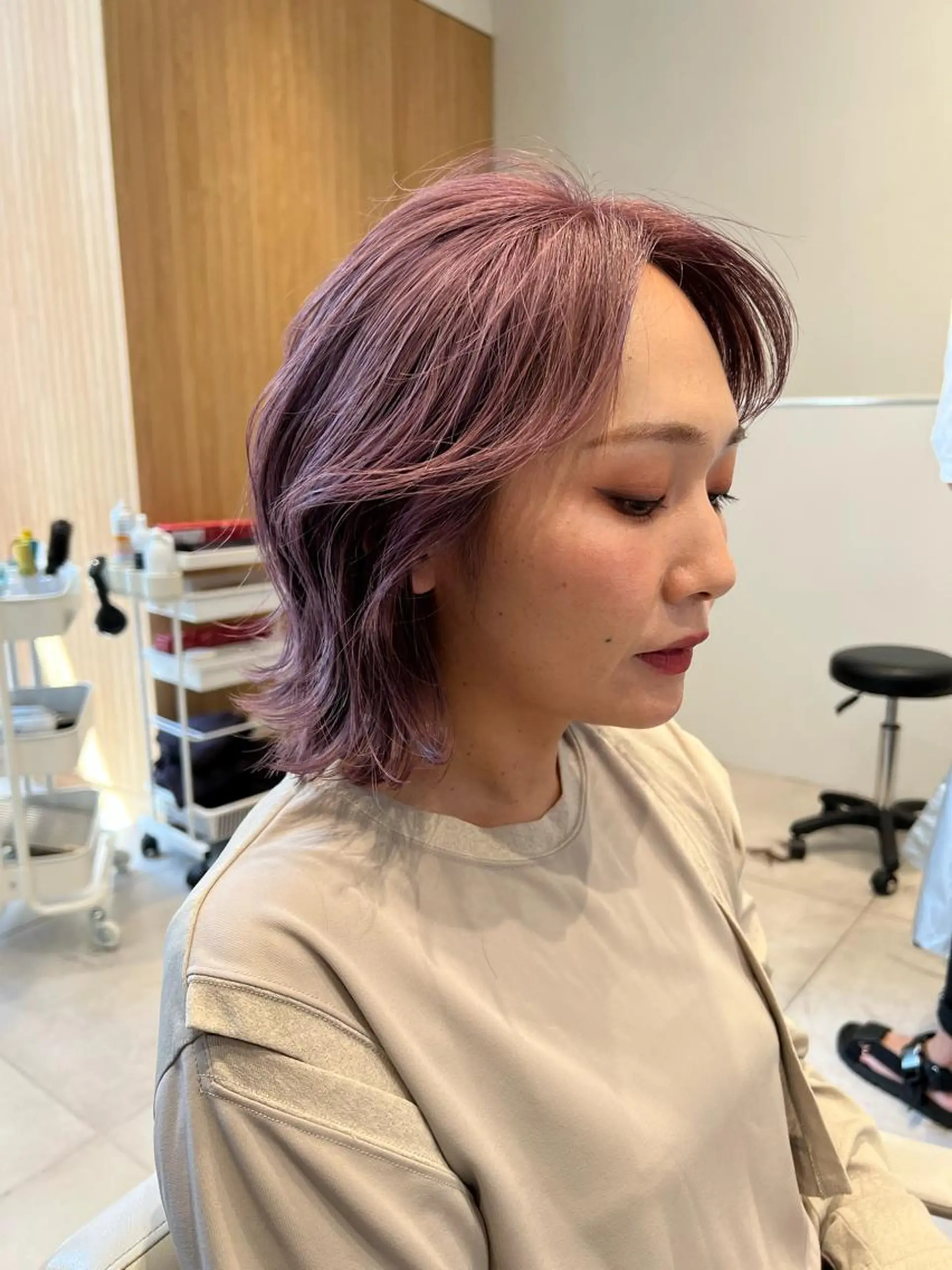 ショート カラー ブリーチ 韓国風ヘア カット ヘアカラー トリートメント レイヤー専門家 ダブルカラー修のヘアスタイル