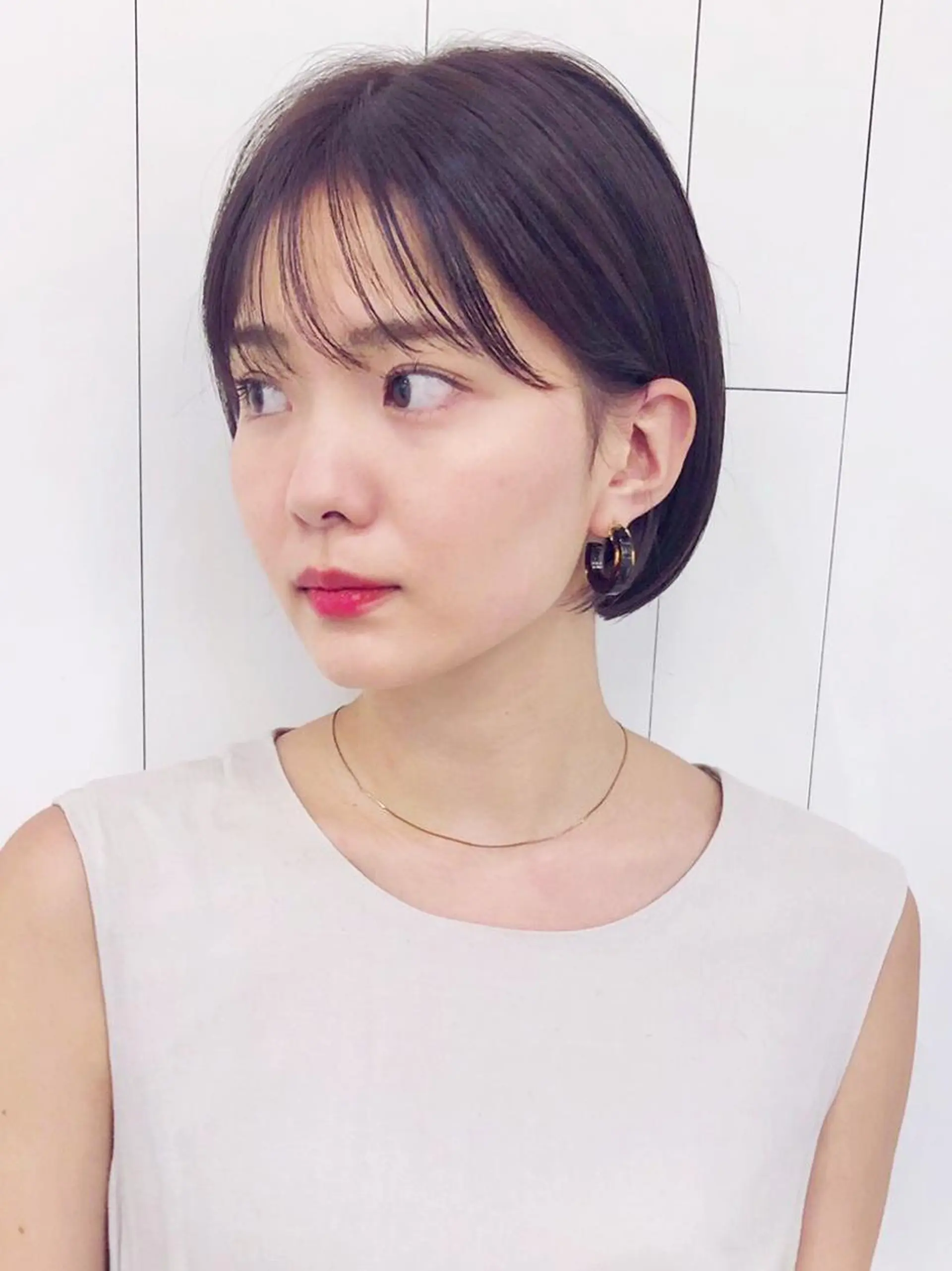 ミディアム カラー パーマ ヘアアレンジ ラベンダーカラー ボブ ITbyALBUM 中野店のヘアスタイル