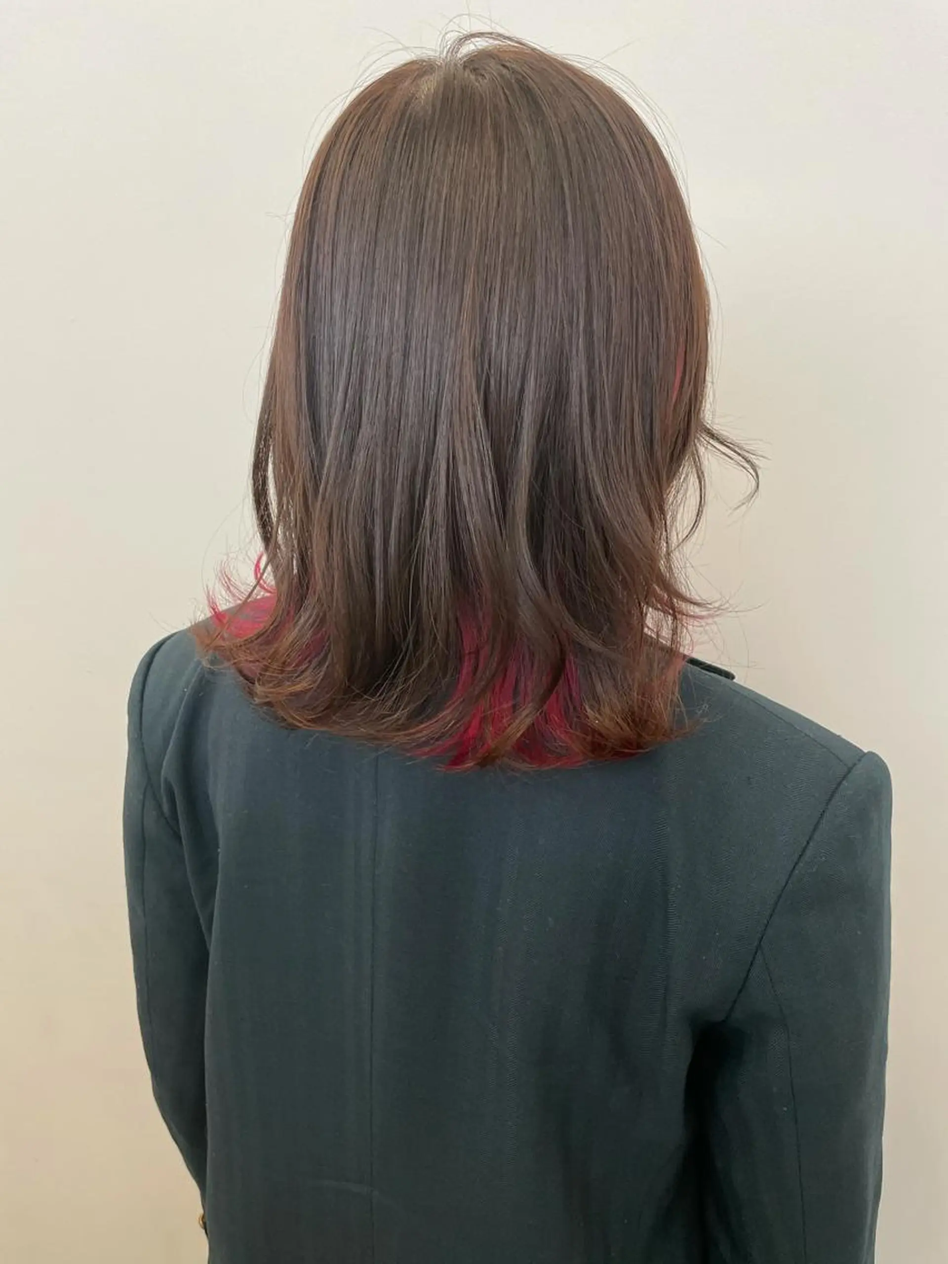セミロング カラー ベージュカラー ミント ミントベージュ ピンクカラー GO TODAY  SHAiRE SALON岡山所属・Sana/ 耳ツボ/インナーのヘアスタイル