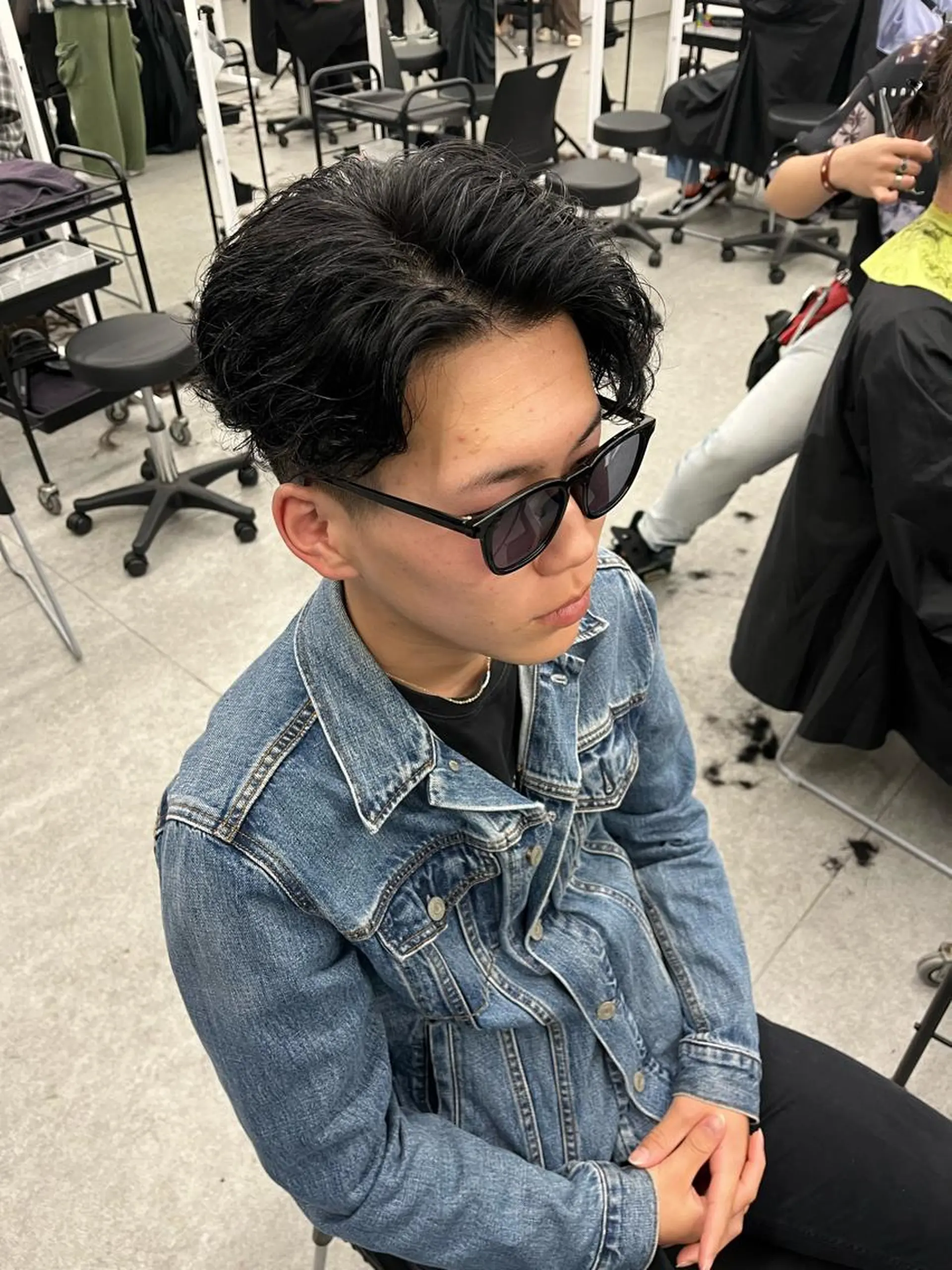 ショート メンズ オールバック かきあげバング 🔥メンズカット＋パ ーマ🔥菊池一真のヘアスタイル