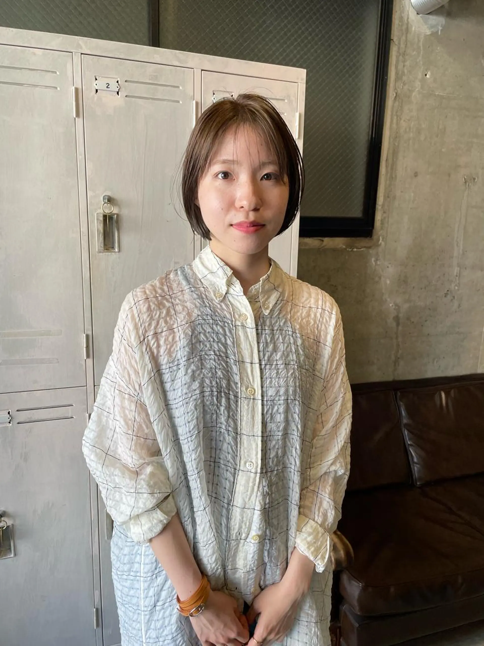 ショート カラー パーマ/レイヤー 岩山丈一郎のヘアスタイル