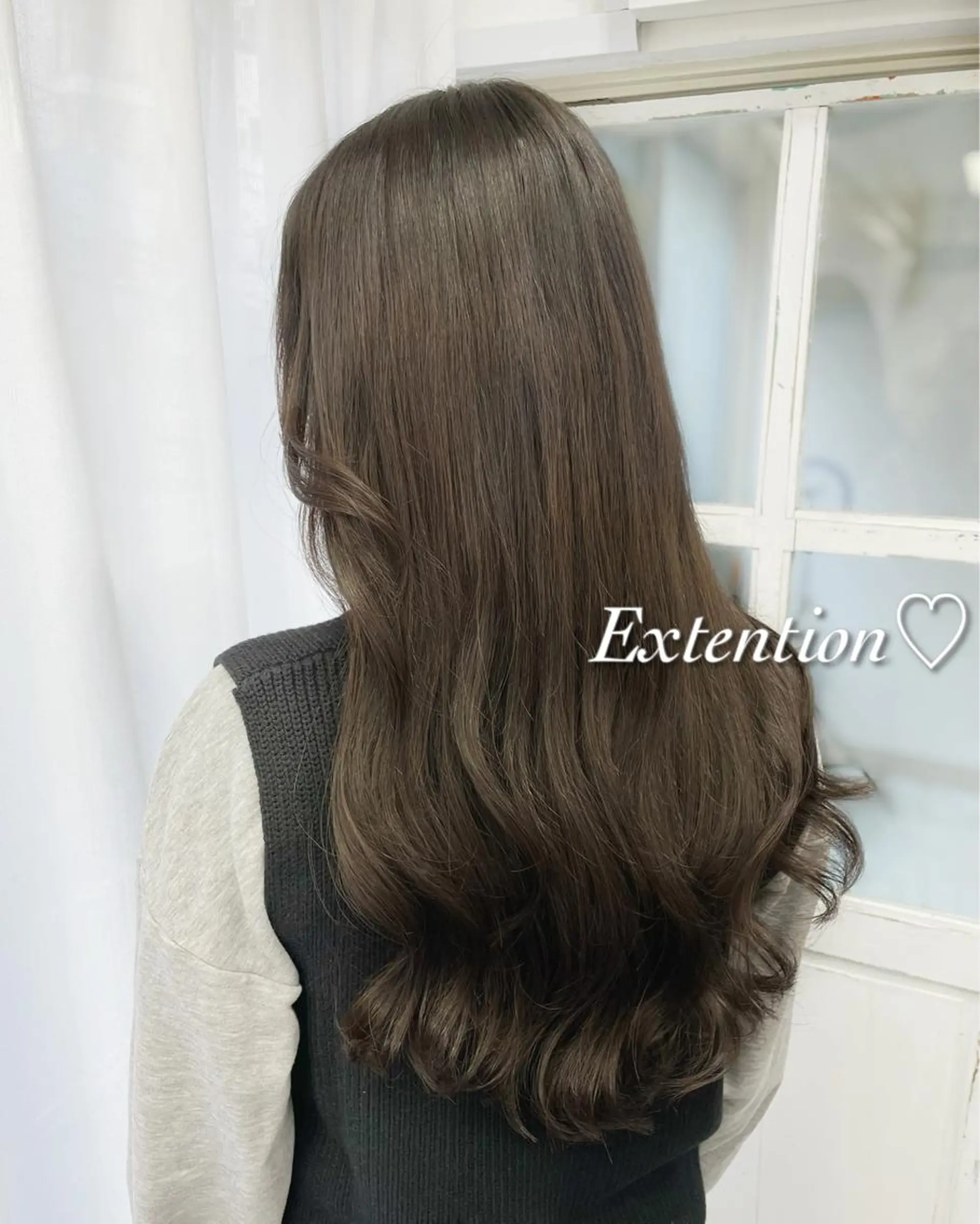 ミディアム カット エクステ ヘアセット 韓国ヘア🤍髪質改善 🇰🇷AKANEのヘアスタイル
