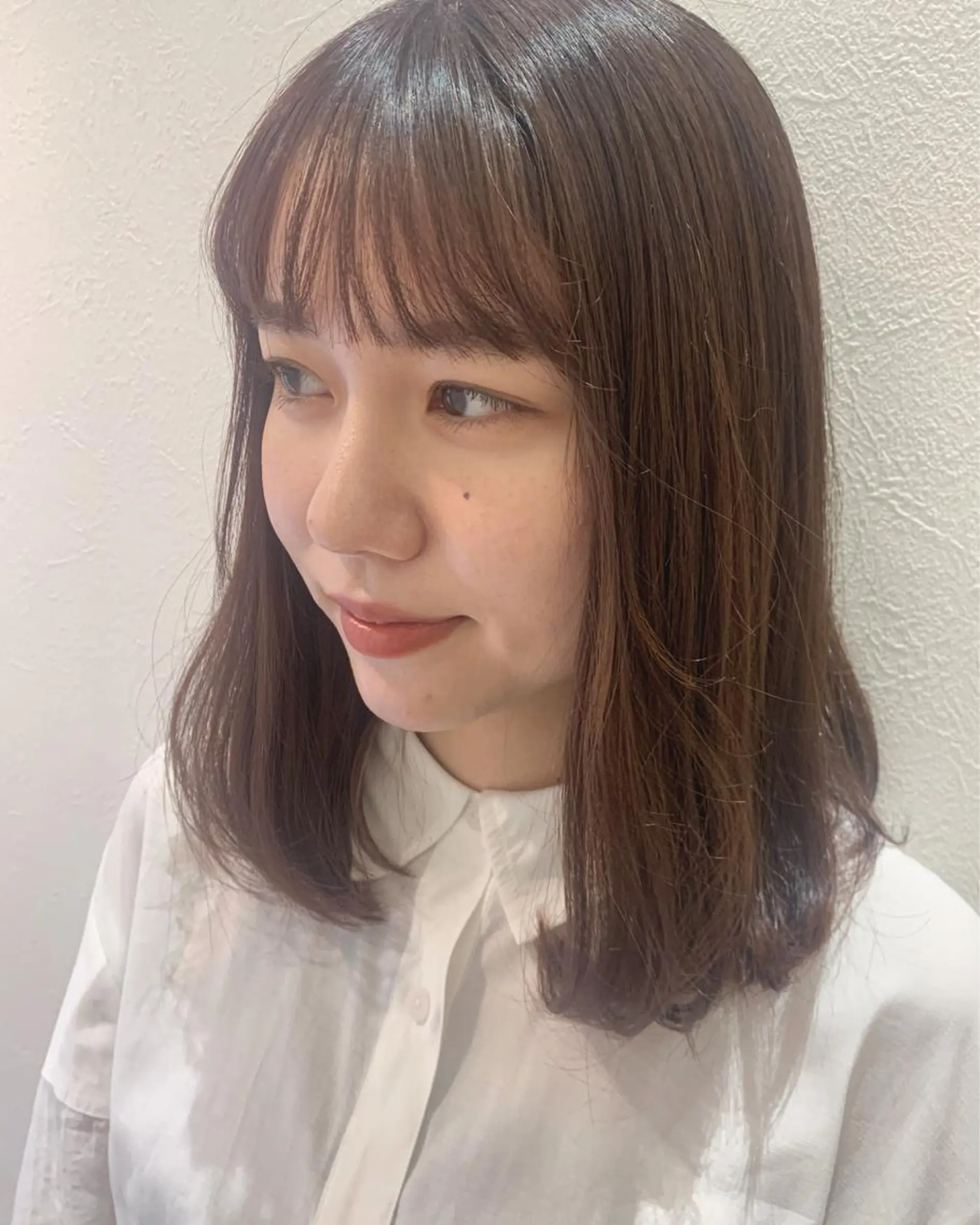 ミディアム カラー ベージュカラー ピンクカラー ピンクベージュ カット ヘアカラー トリートメント hub hair レイヤー/透明感のヘアスタイル