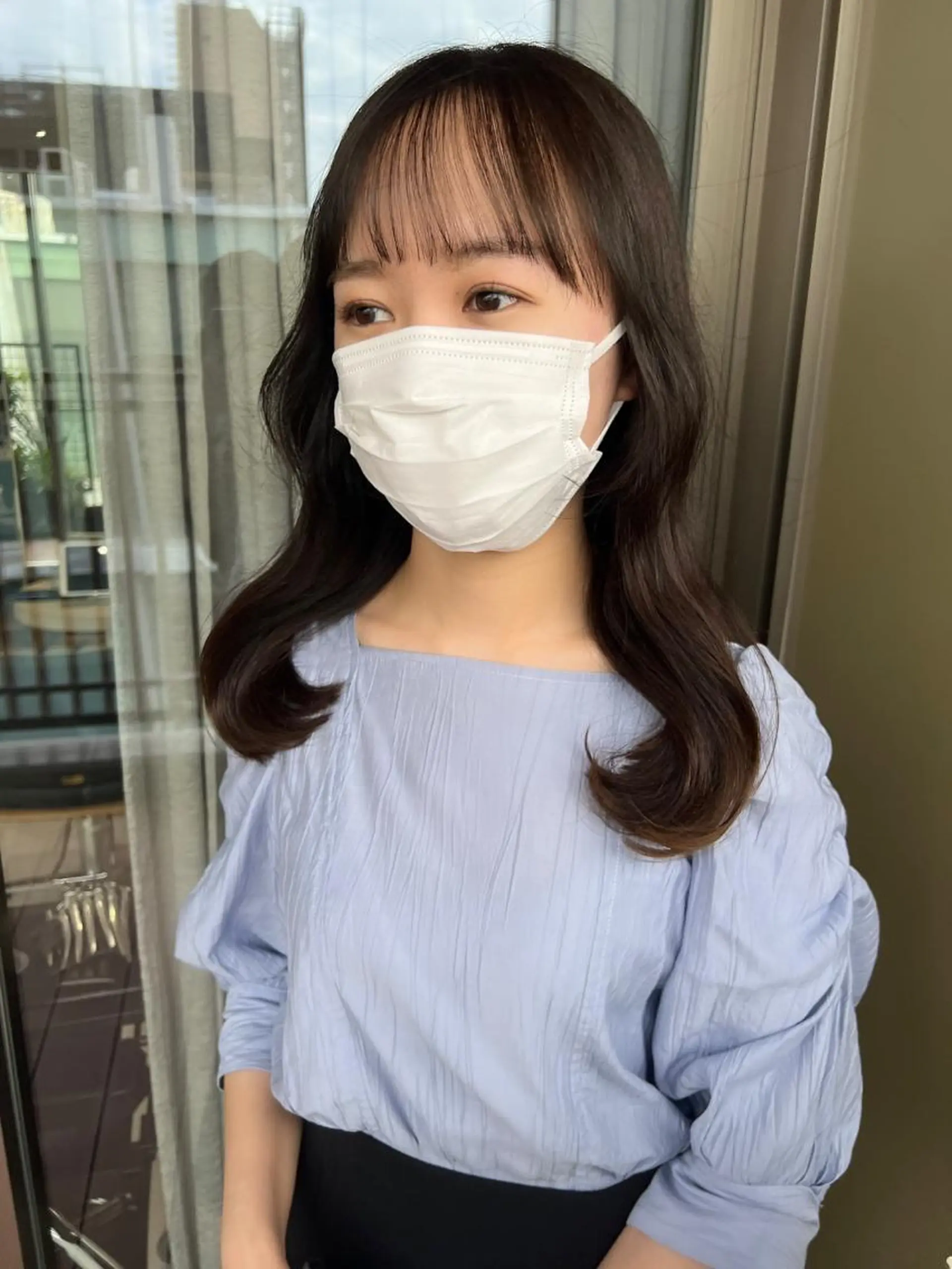 セミロング カラー 韓国風ヘア カット ヘアカラー トリートメント 韓国🇰🇷レイヤー おくれ毛/顔まわりのヘアスタイル