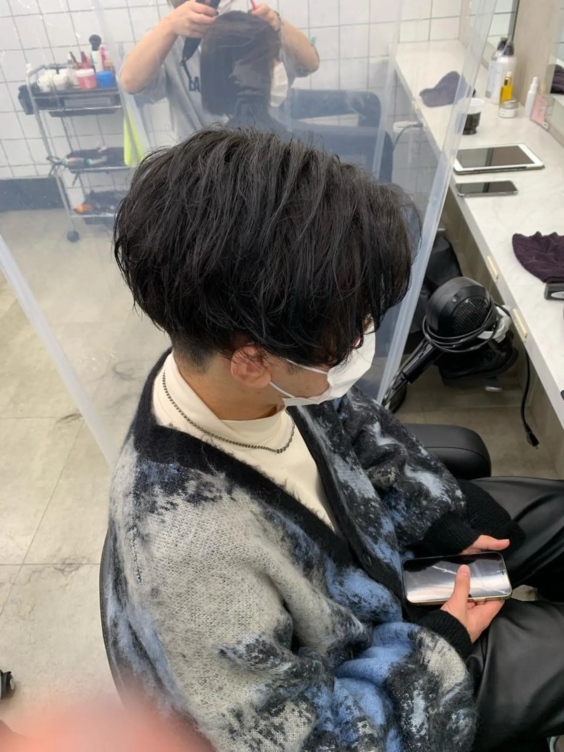 ショート カラー パーマ メンズ アイブロウ カット パーマ トリートメント ヘッドスパ ヘアセット ✨メンズウルフ特化 美容師タイガ✨のヘアスタイル