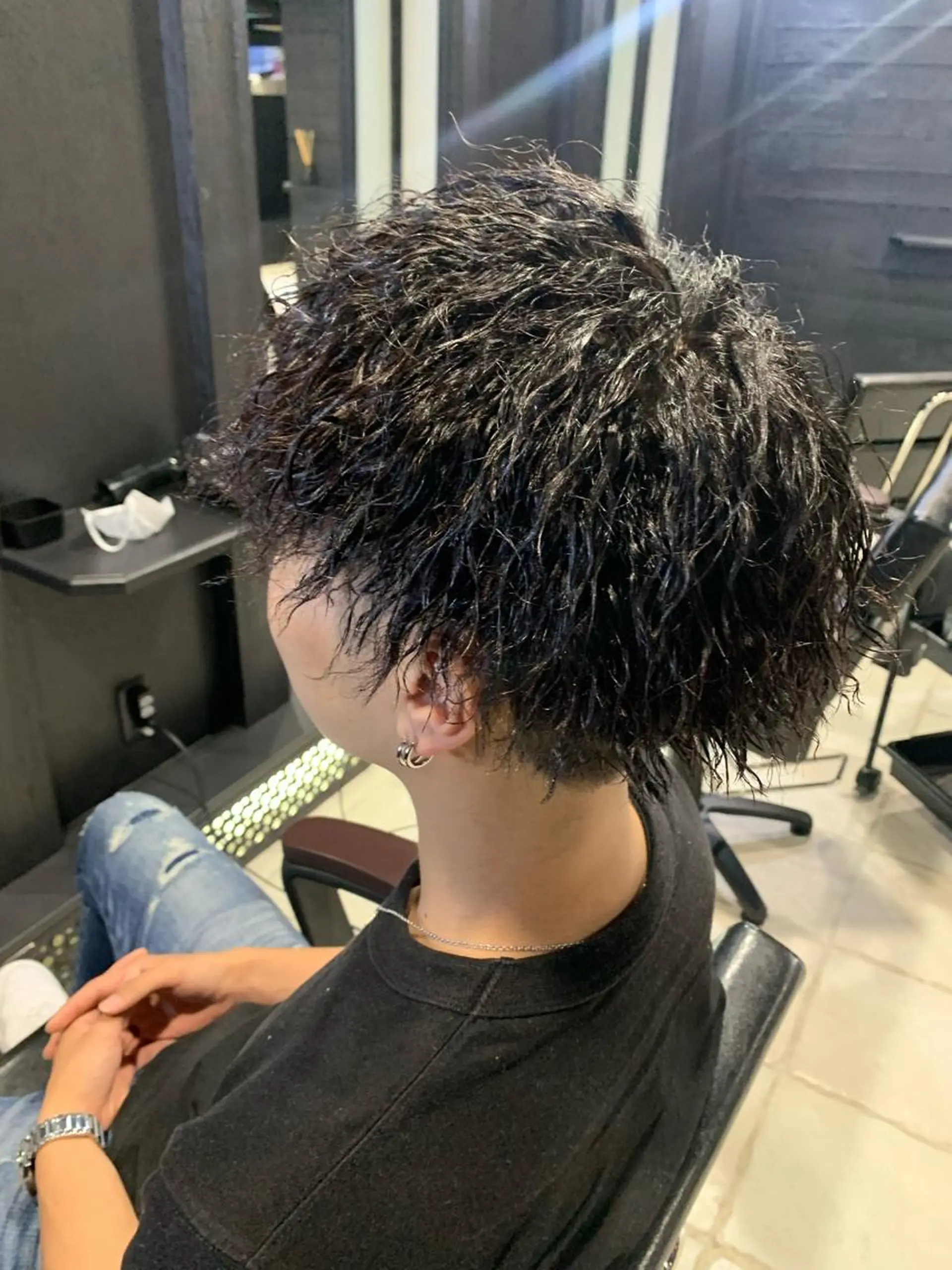 ミディアム メンズ メンズパーマ/難波/ 心斎橋　室園亮佑のヘアスタイル