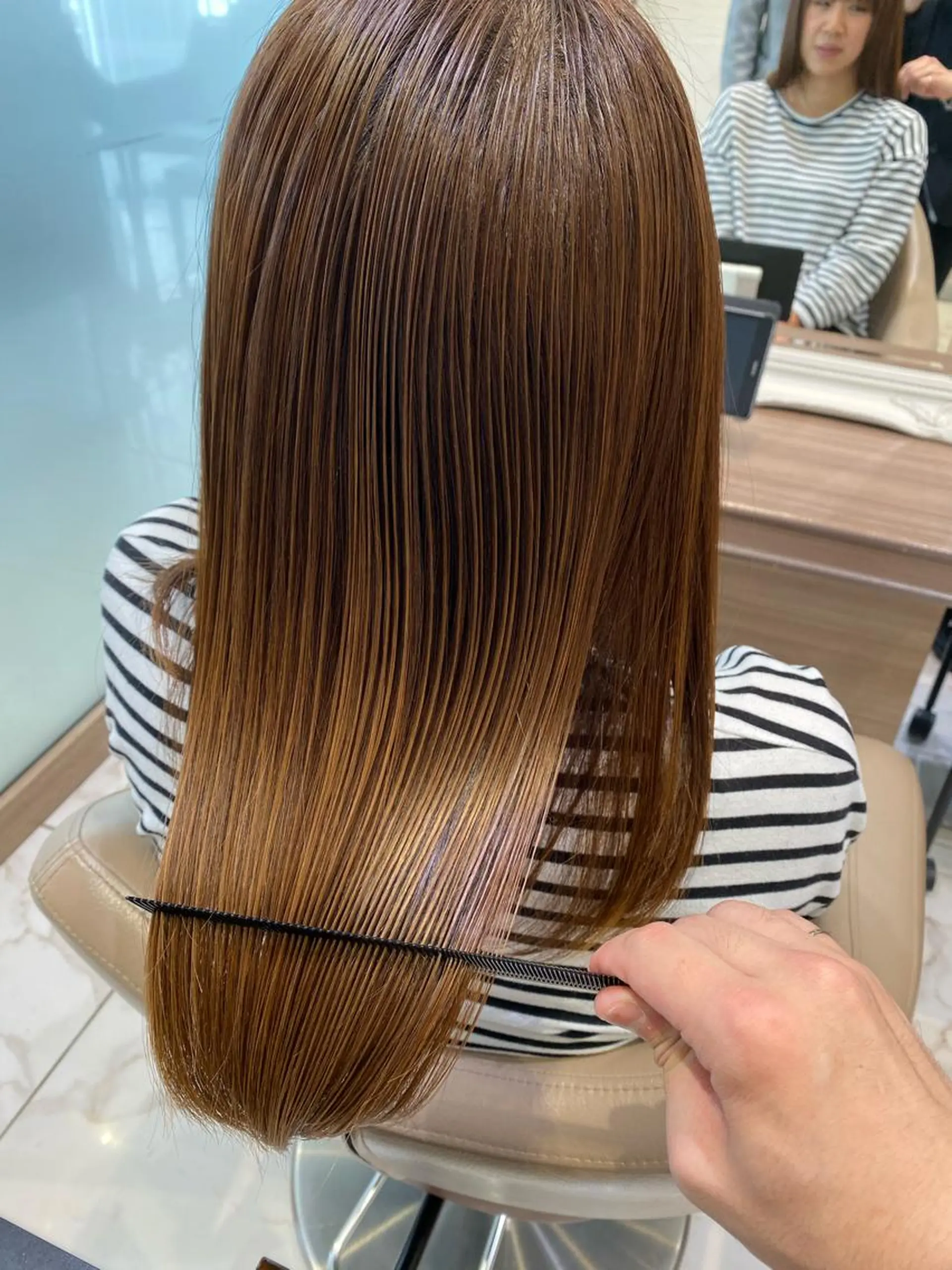 セミロング パーマ 髪質改善 縮毛矯正 トリートメント CURE nex the salon所属・清野 大のヘアスタイル