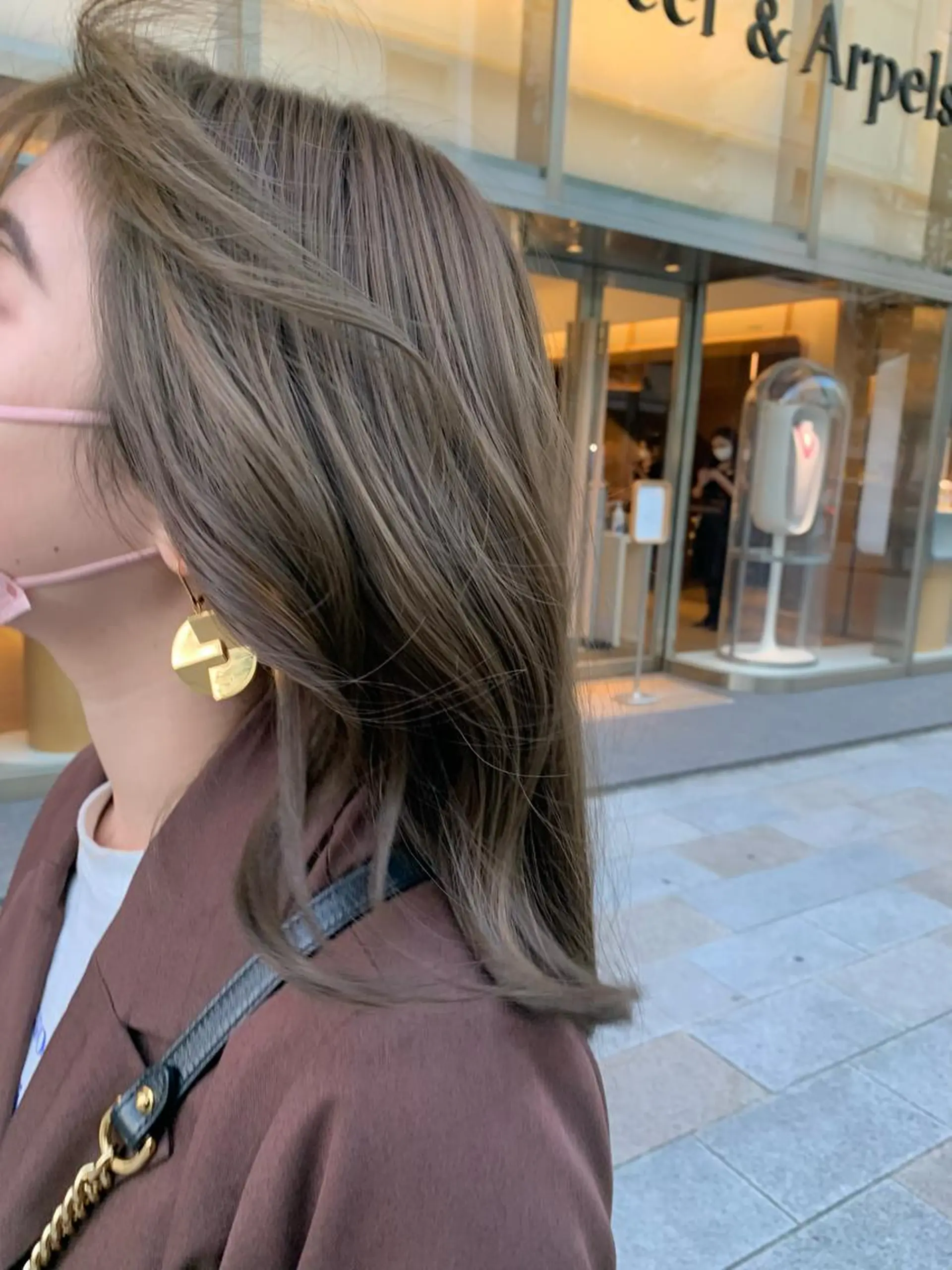 ミディアム ヘアカラー トリートメント 韓国ヘア♡ 顔まわりカットayaのヘアスタイル