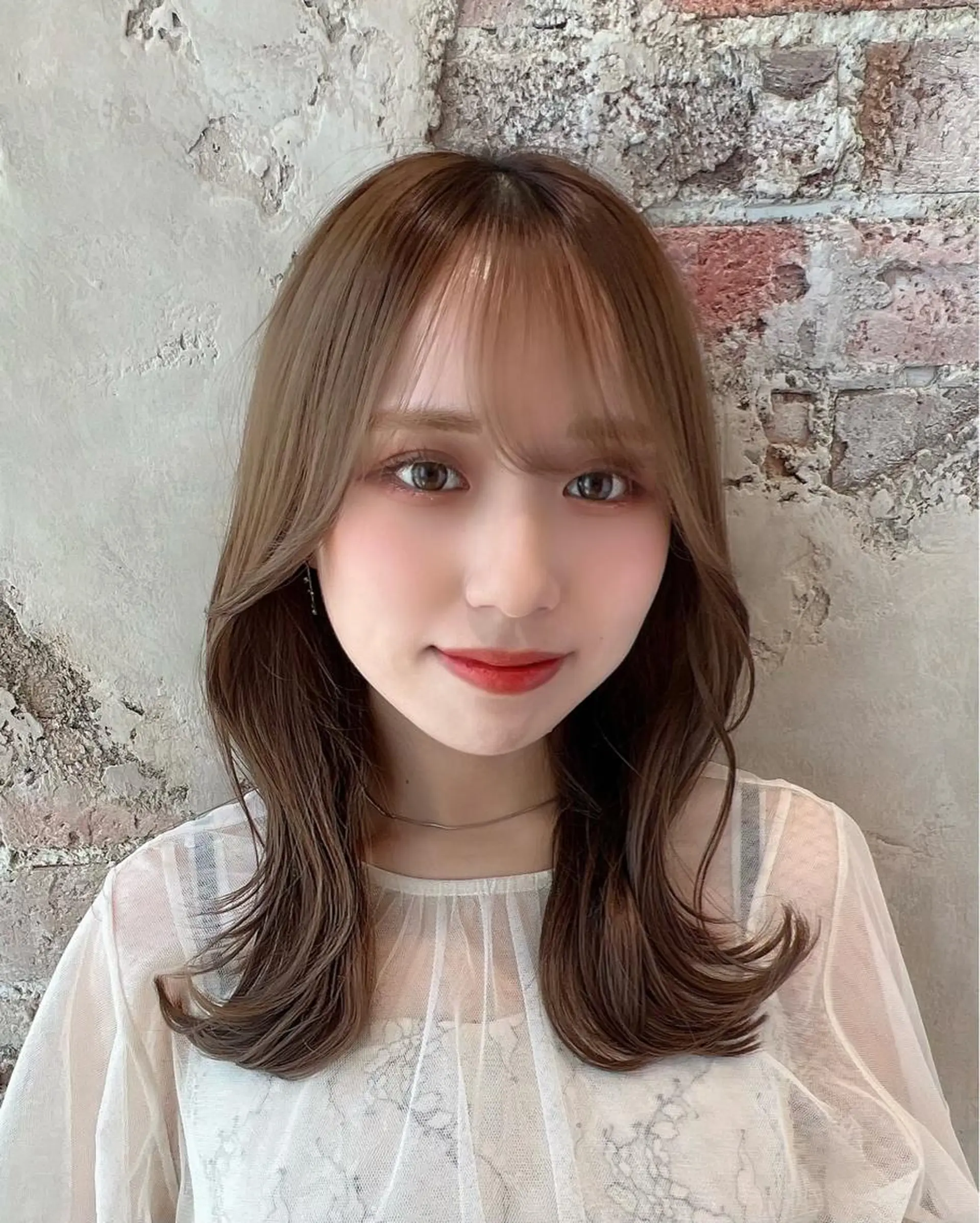 セミロング カラー ベージュカラー ブラウンカラー ブラウンベージュ くびれヘア カット ヘアカラー トリートメント 🧡くびれヘア/前髪 顔周り🧡久原結衣のヘアスタイル