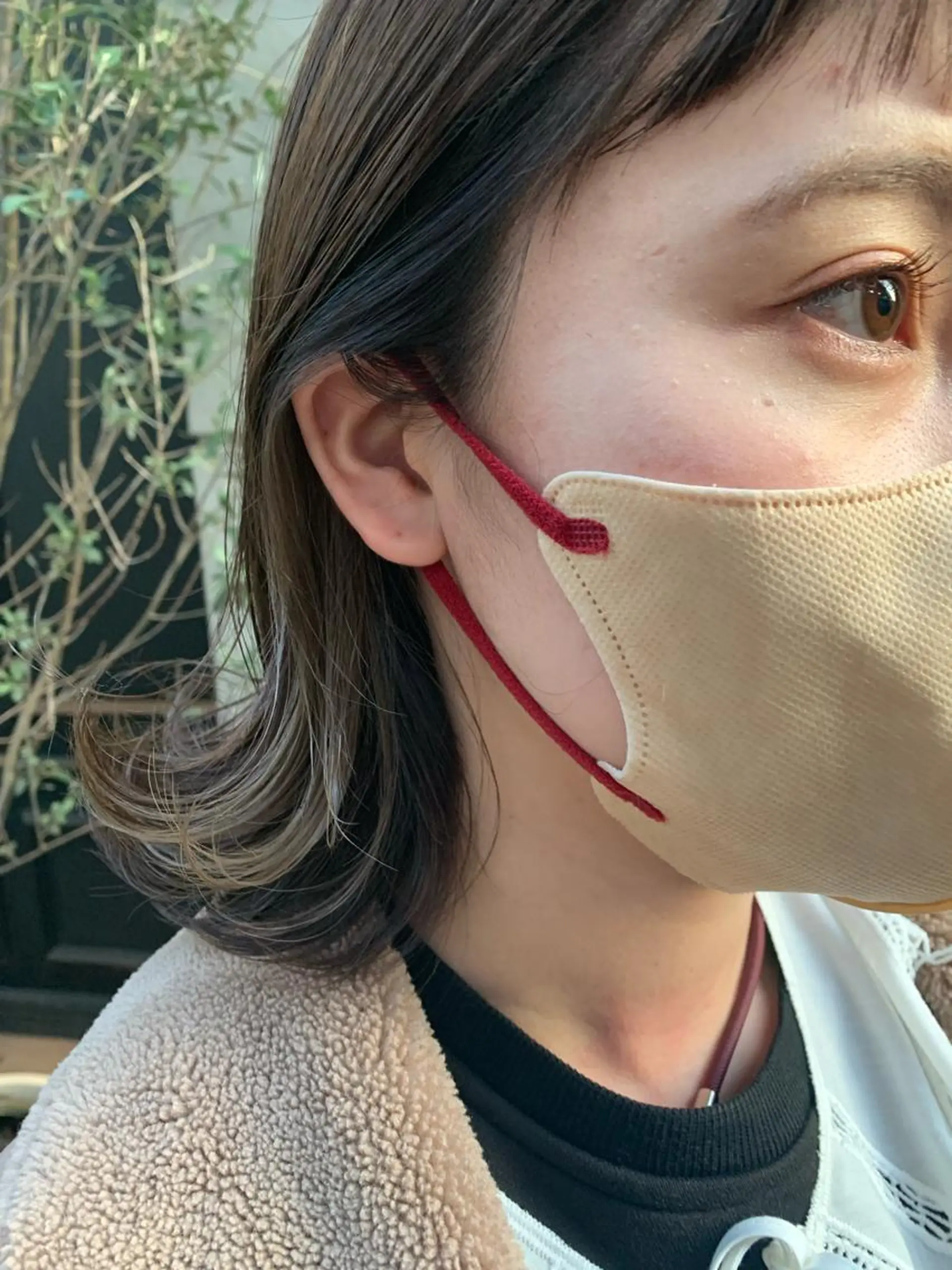 ミディアム ブリーチなしWカラー /地毛風/小林凪沙のヘアスタイル