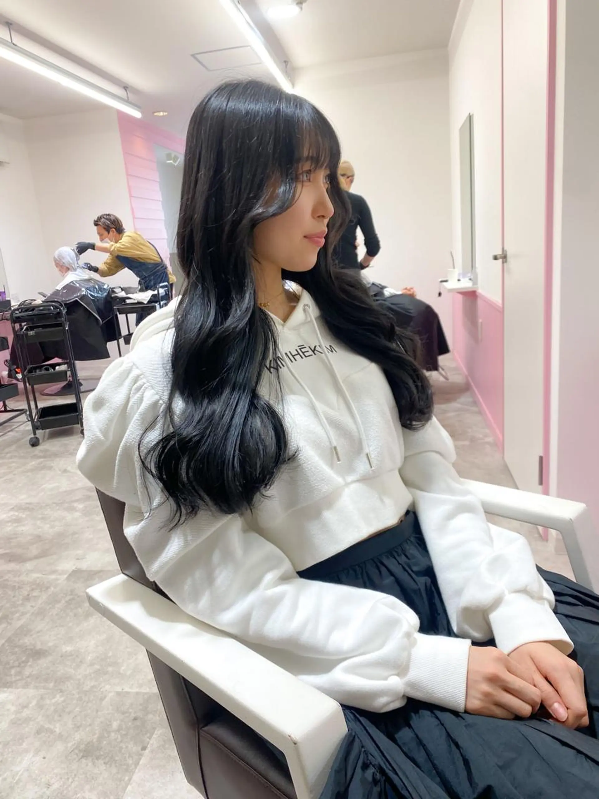 ロング カット ヘアカラー トリートメント 髪質改善韓国レイヤー SHIORI🦋のヘアスタイル