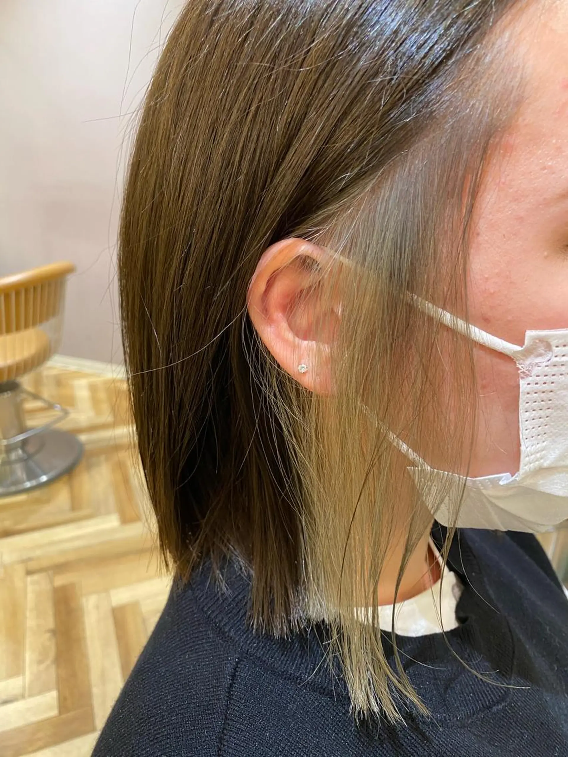 ミディアム カラー ボブ韓国風レイヤー 髪質改善/畠中ケントのヘアスタイル