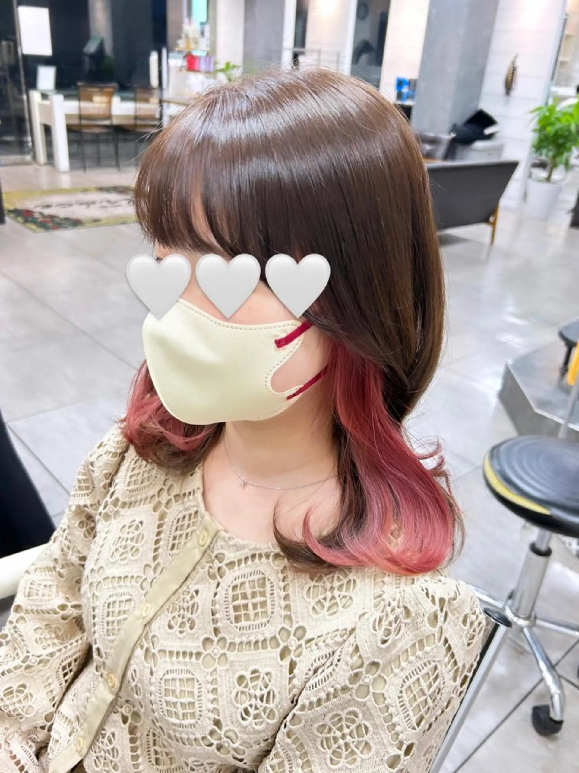 ミディアム カット ヘアカラー トリートメント 🫧艶髪カラー🫧 森本くるみのヘアスタイル