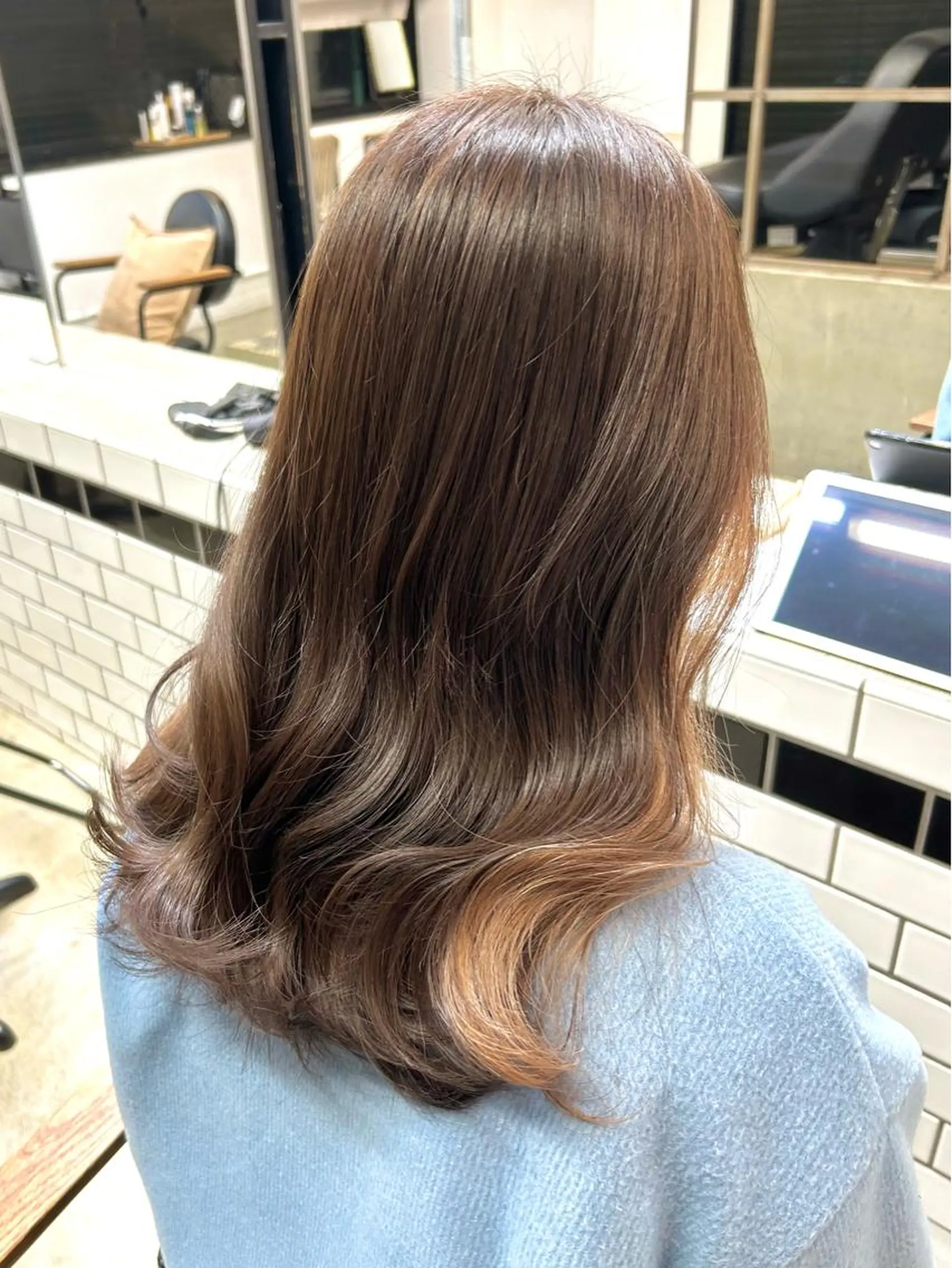 セミロング カラー ヘアアレンジ 🎀暖色カラー🎀 yurika♡のヘアスタイル