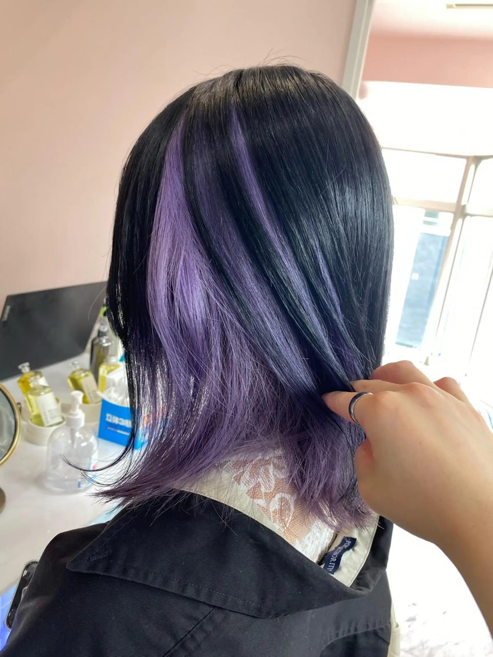 カラー ブリーチ ラベンダーカラー ヘアカラー トリートメント ヘアセット 楓🦋韓国系レイヤー / 透明感カラー🤍のヘアスタイル