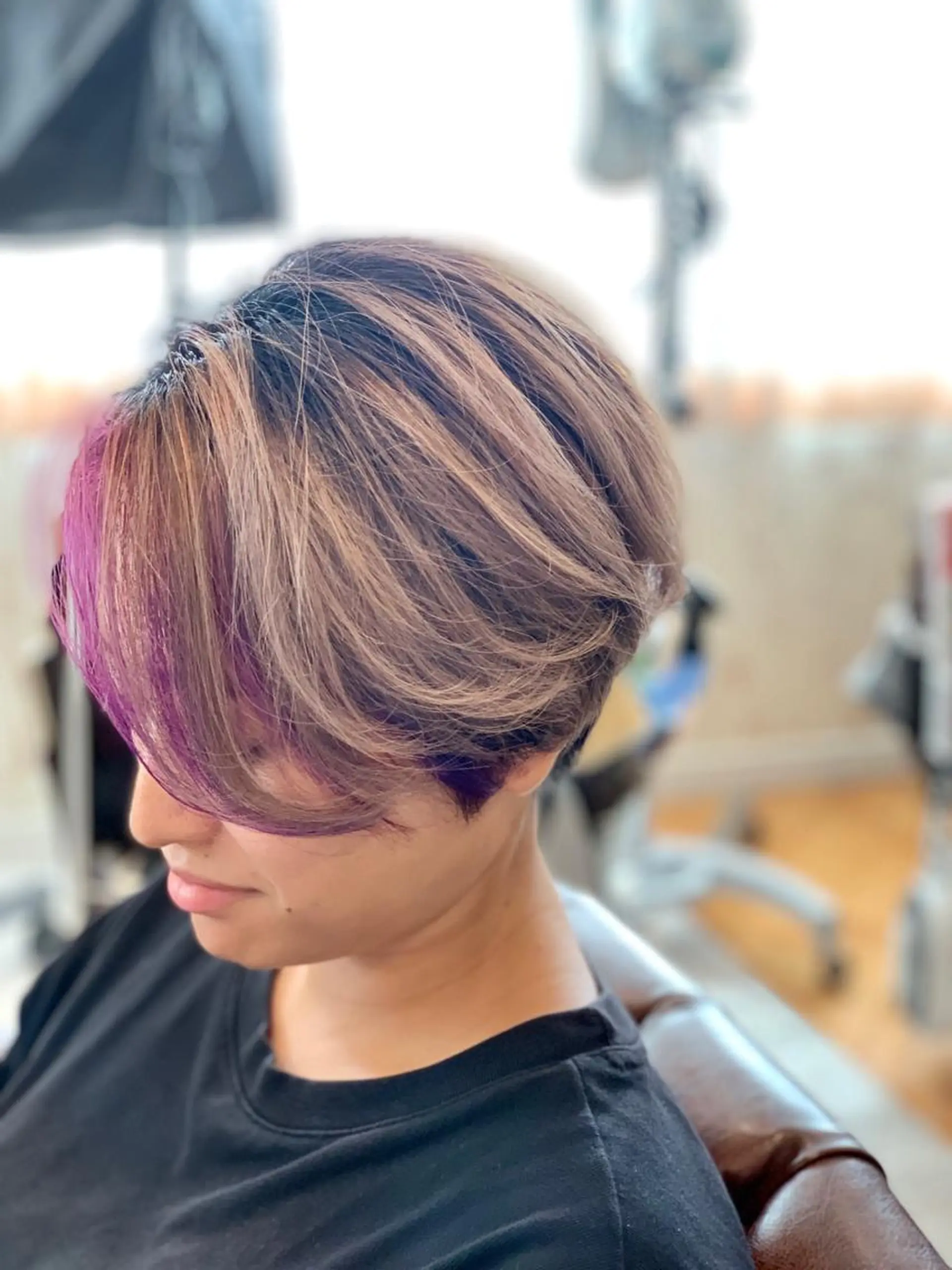 ショート カラー ミストバング ブリーチ  フェイスフレーミング ショートヘア カット ヘアカラー トリートメント 廣瀬 智志のヘアスタイル