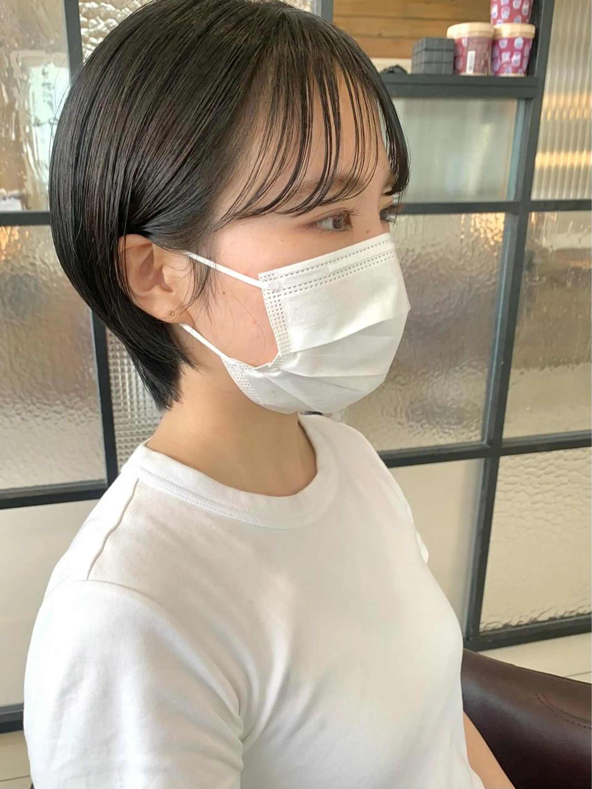 ショート カット ヘアカラー 黒田瀬奈/ボブ まろやかベージュのヘアスタイル