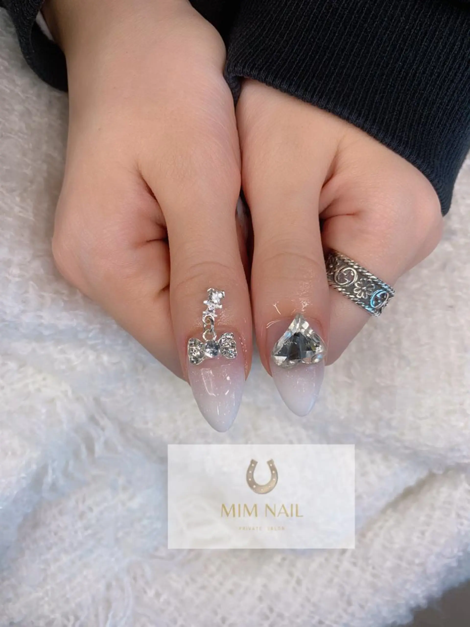 ネイル 長さ出し 韓国ネイル スカルプネイル *･*MIMnail *･゜ﾟ･*:･*のネイルデザイン