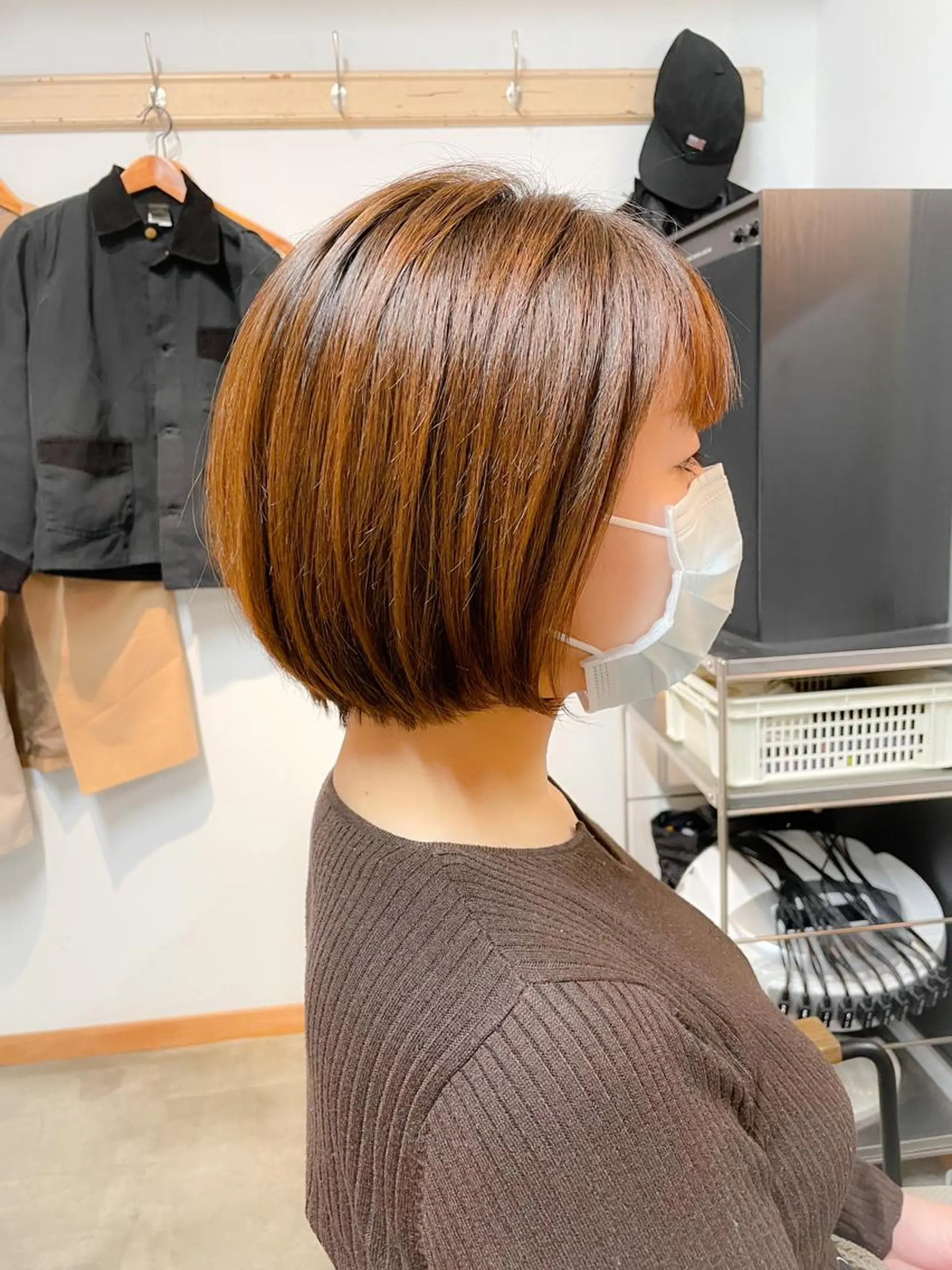 ショート カラー パーマ ショートボブ ボブ ショートヘア entality所属・暖色ボブ 🍊rikakoのヘアスタイル
