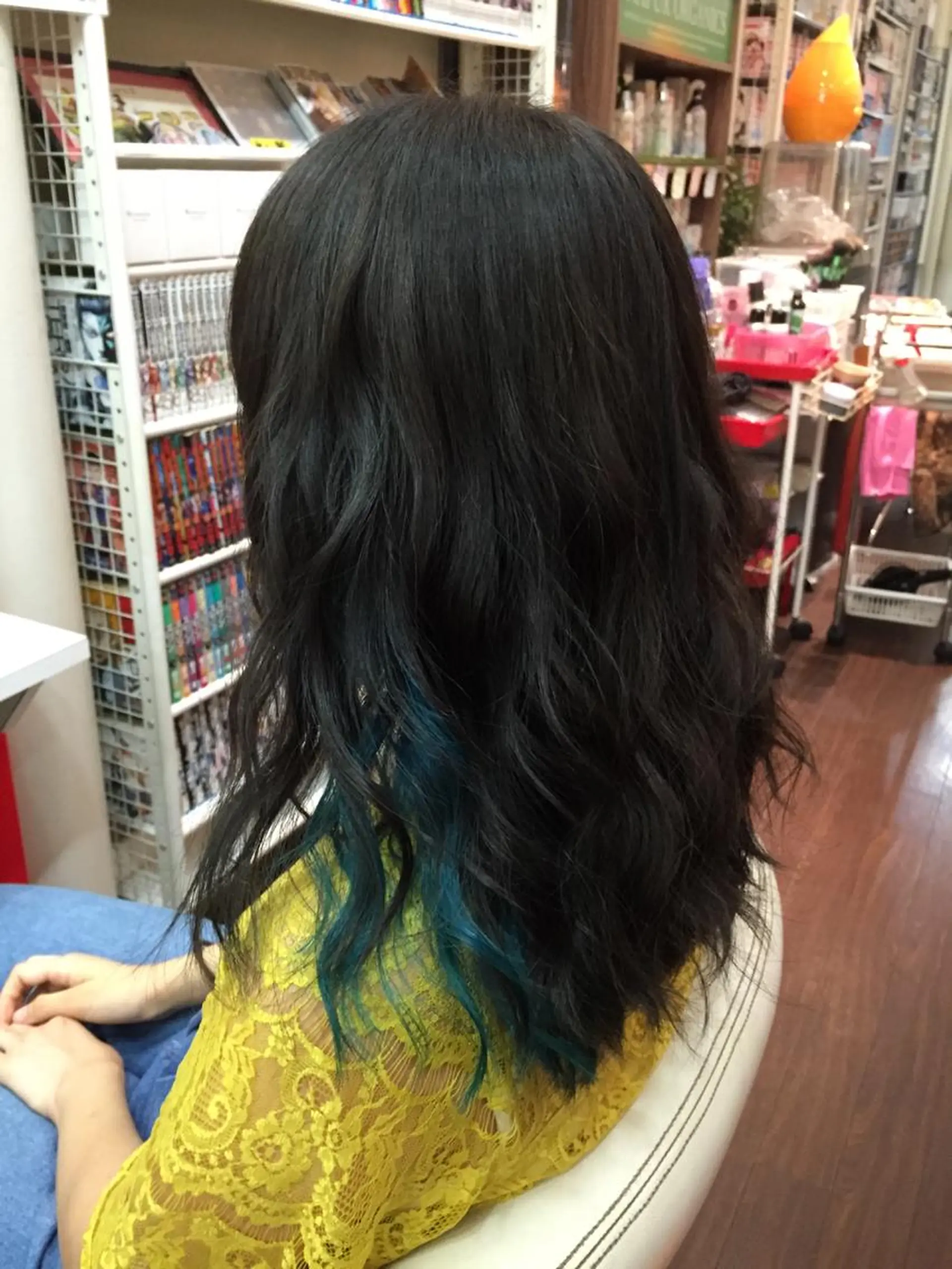 ロング カラー アッシュ ブルーカラー インナーカラー たけい ゆうきのヘアスタイル