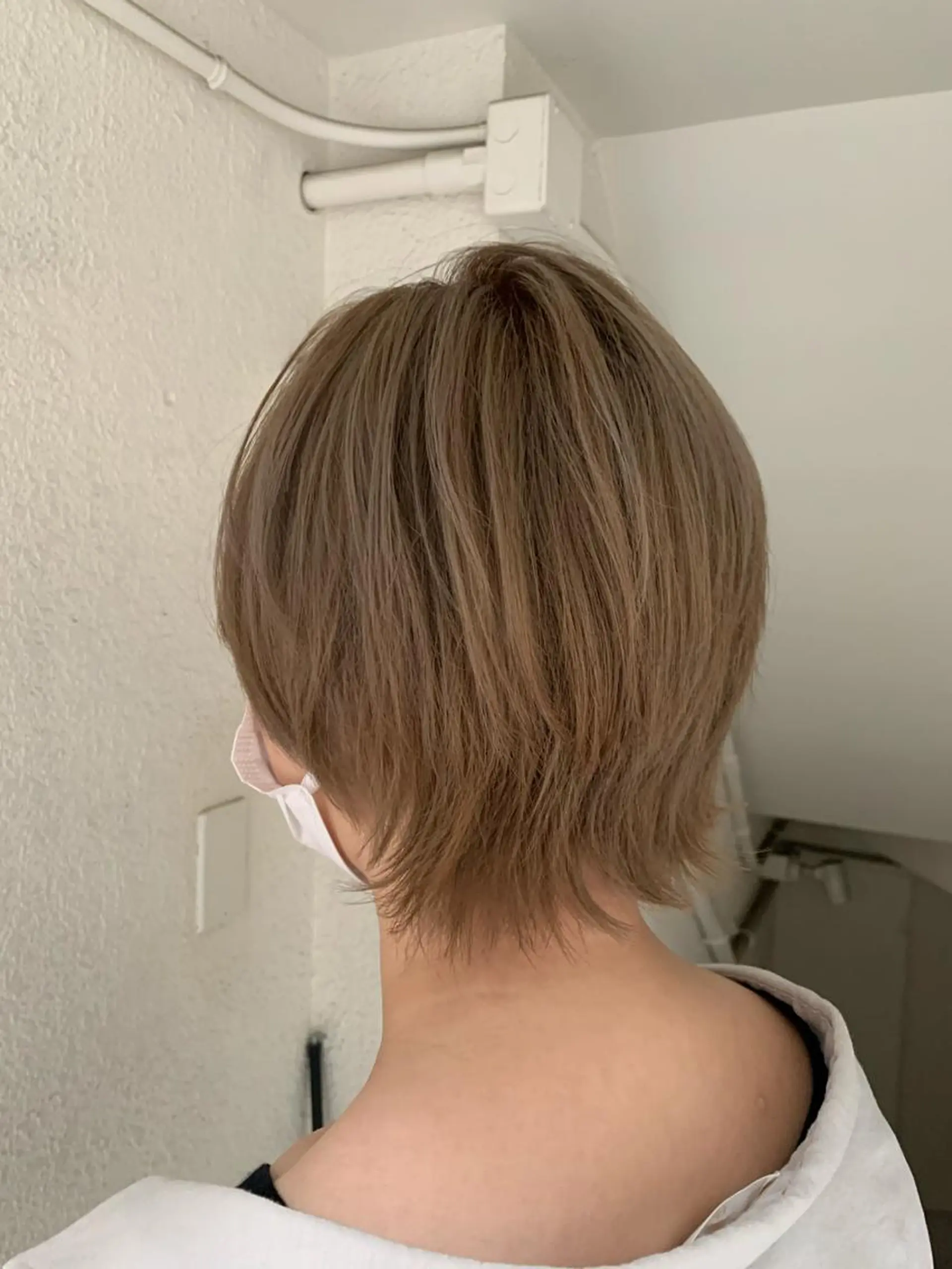 ショート カラー ベージュカラー ハイトーンカラー ハイトーンベージュ ハイライト✖️ 暗髪🤎Nahoのヘアスタイル