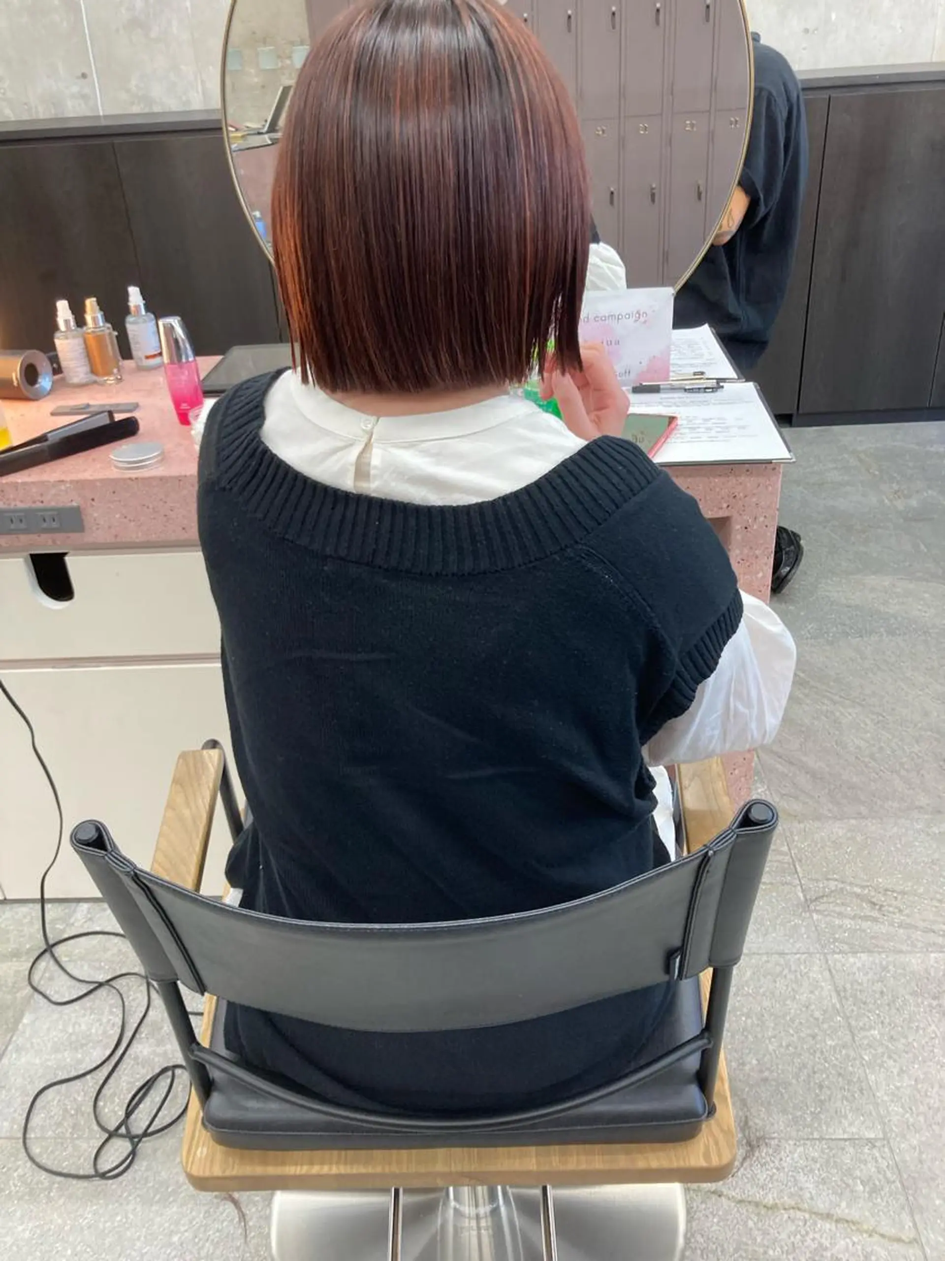 ミディアム カラー ハイライトカラー ボブ ハイライト ヘアカラー 小木曽智美 /ボブ/ショートのヘアスタイル