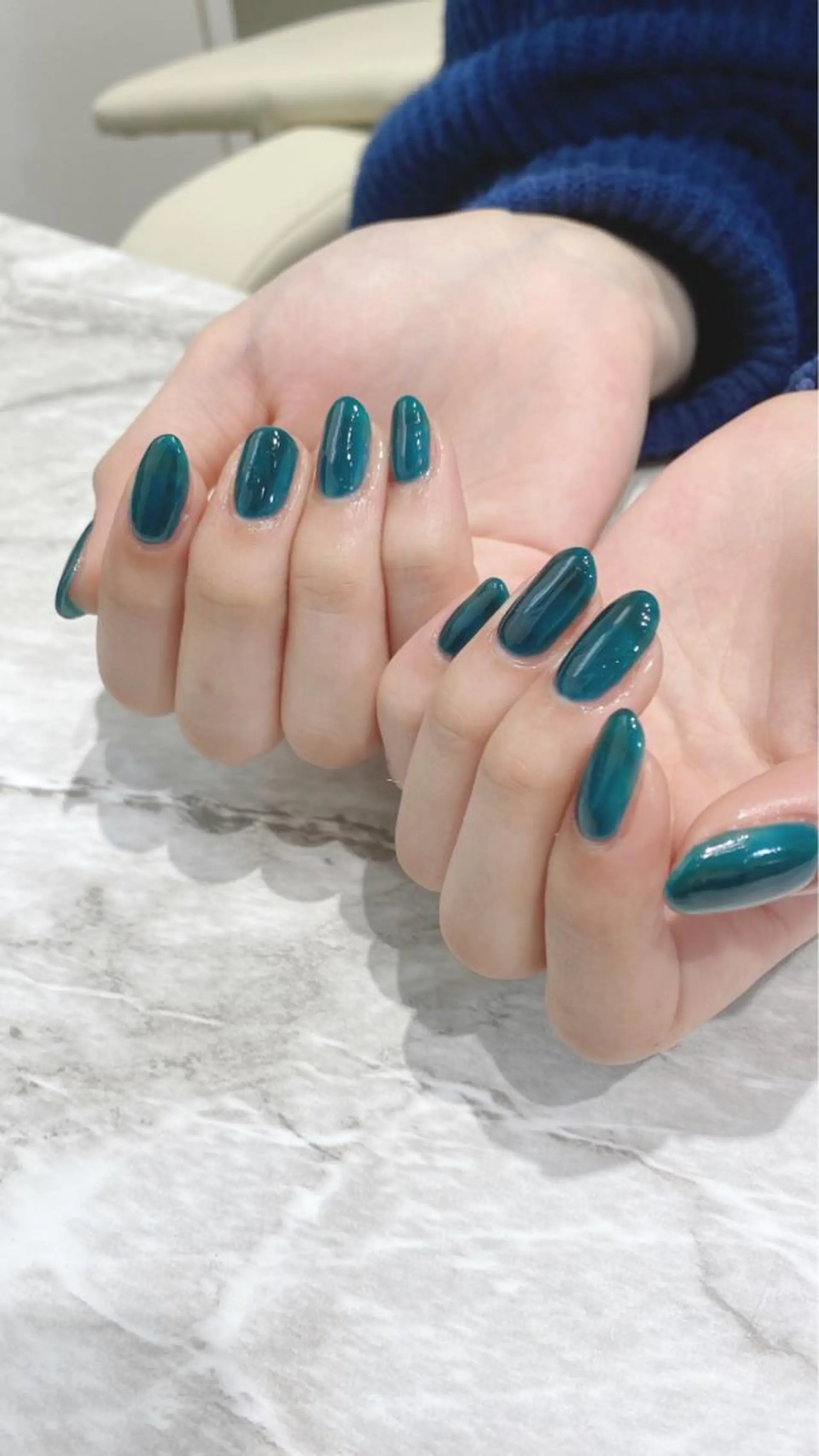 ネイル グリーン ハンドネイル フットネイル ハンドケア nail salon  AlgeTy所属・✴︎:.｡. MAKI.｡.:✴︎のネイルデザイン