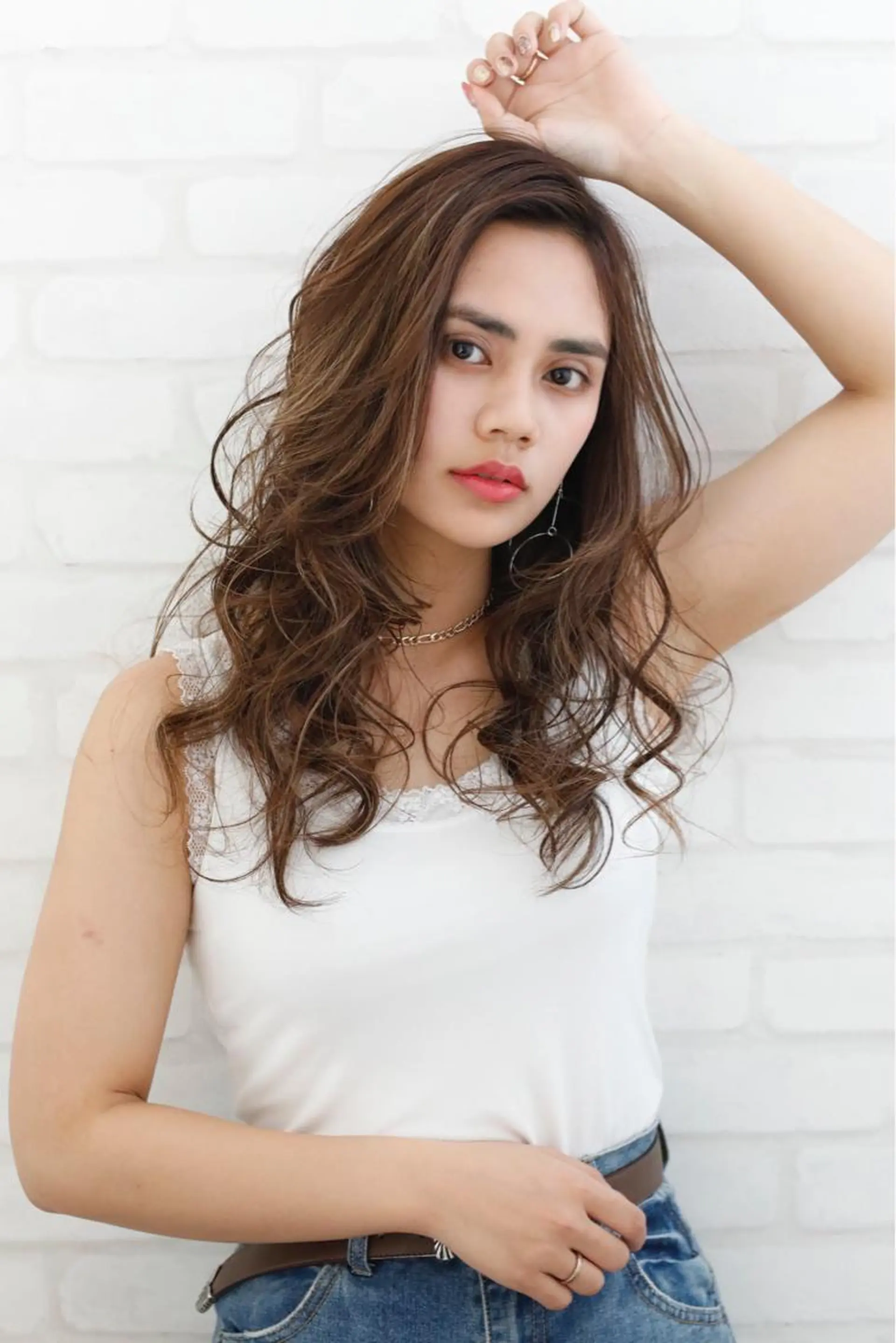 セミロング カラー パーマ ヘアアレンジ メンズ キッズ ネイル マツエク・マツパ premier modelsのヘアスタイル