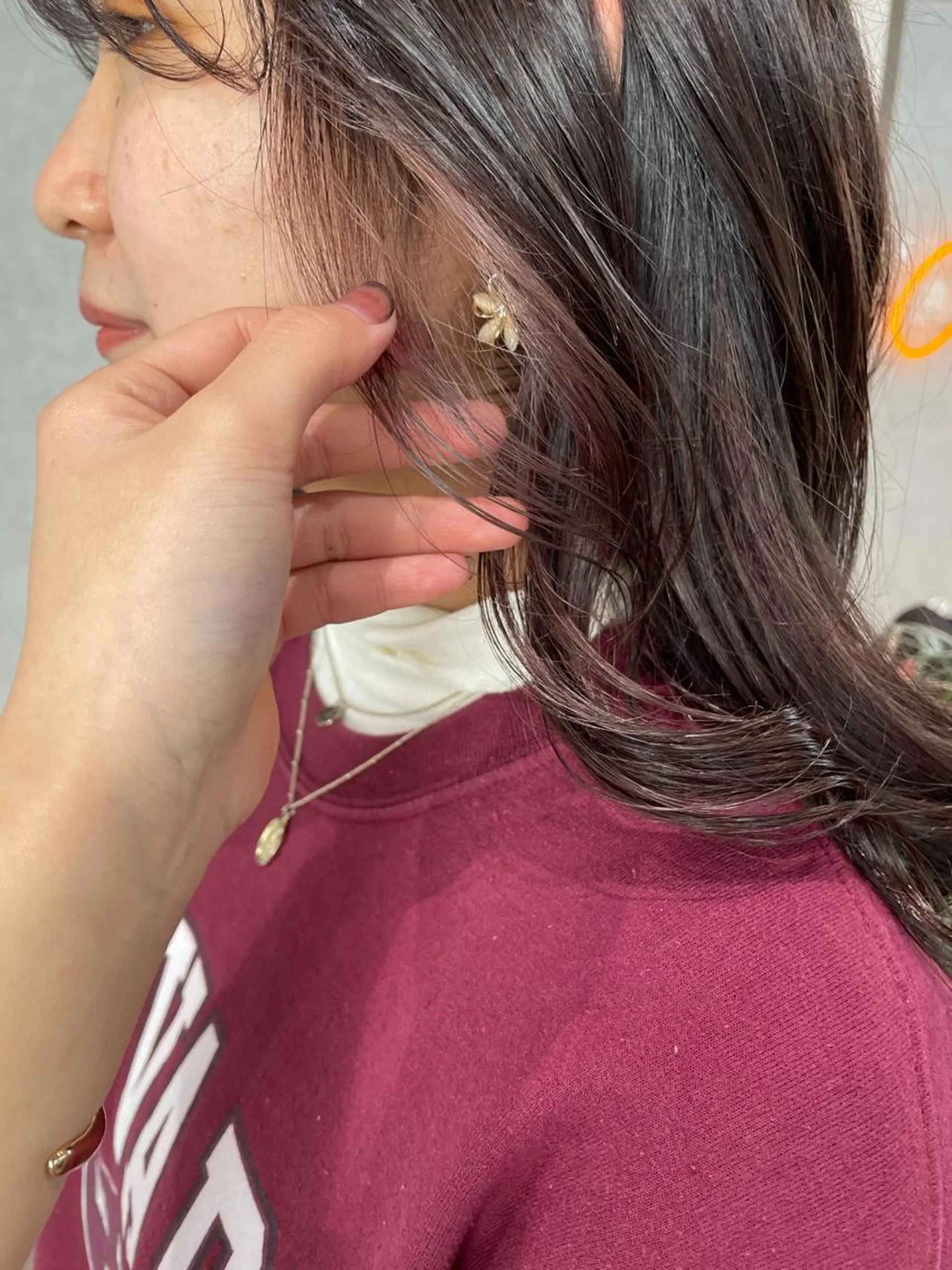 ロング カラー イヤリングカラー パープルカラー ヘアカラー ナチュラル透明感🌱 小山美樹子のヘアスタイル