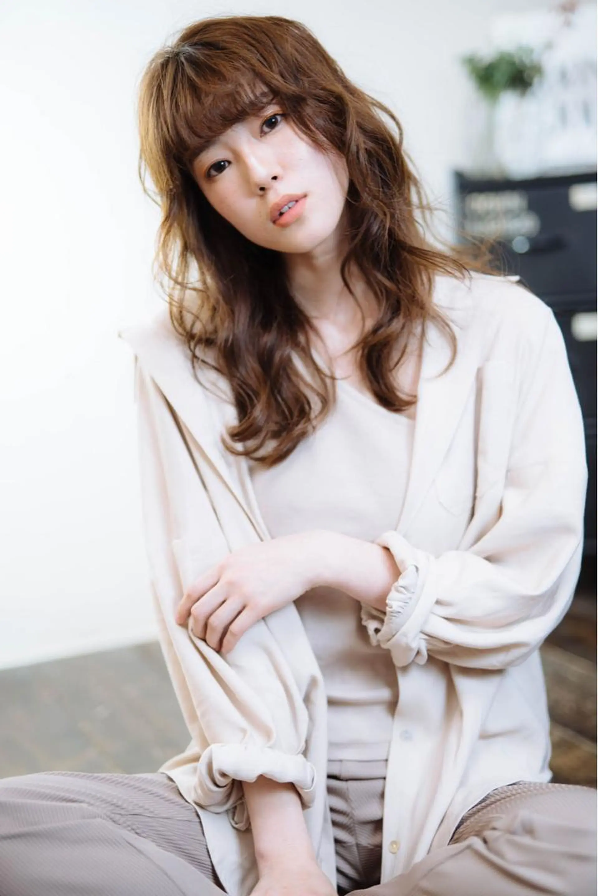 セミロング カラー 板倉 花連のヘアスタイル