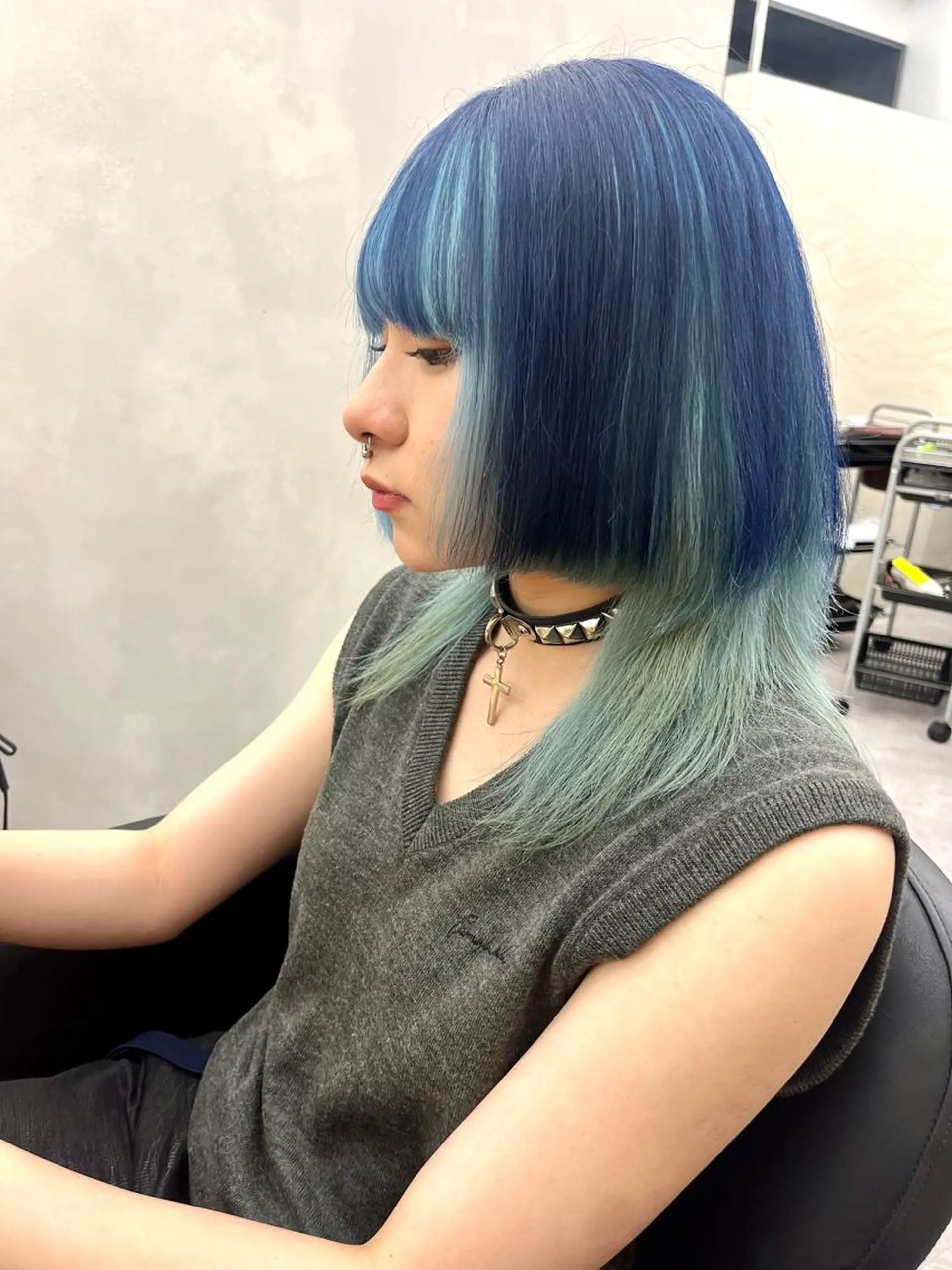セミロング カラー ヘアカラー トリートメント ヘアセット 🎀透明感ブリーチ カラー🎀ミズキのヘアスタイル