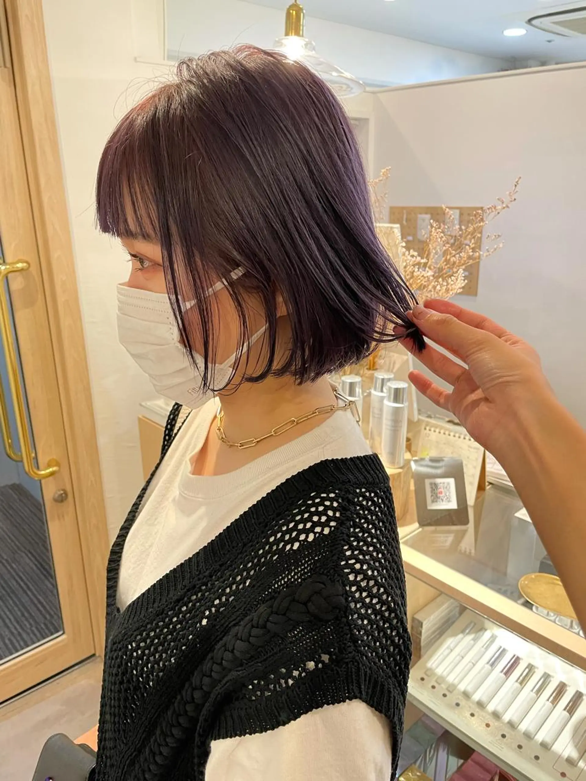 カラー ラベンダーカラー 大迫 江梨のヘアスタイル