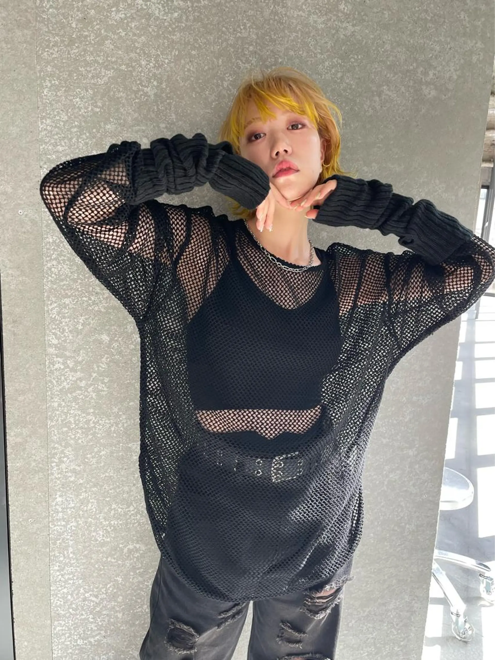 ミディアム イエローカラー fil横浜店長パーマ ブリーチ特化TOMOのヘアスタイル