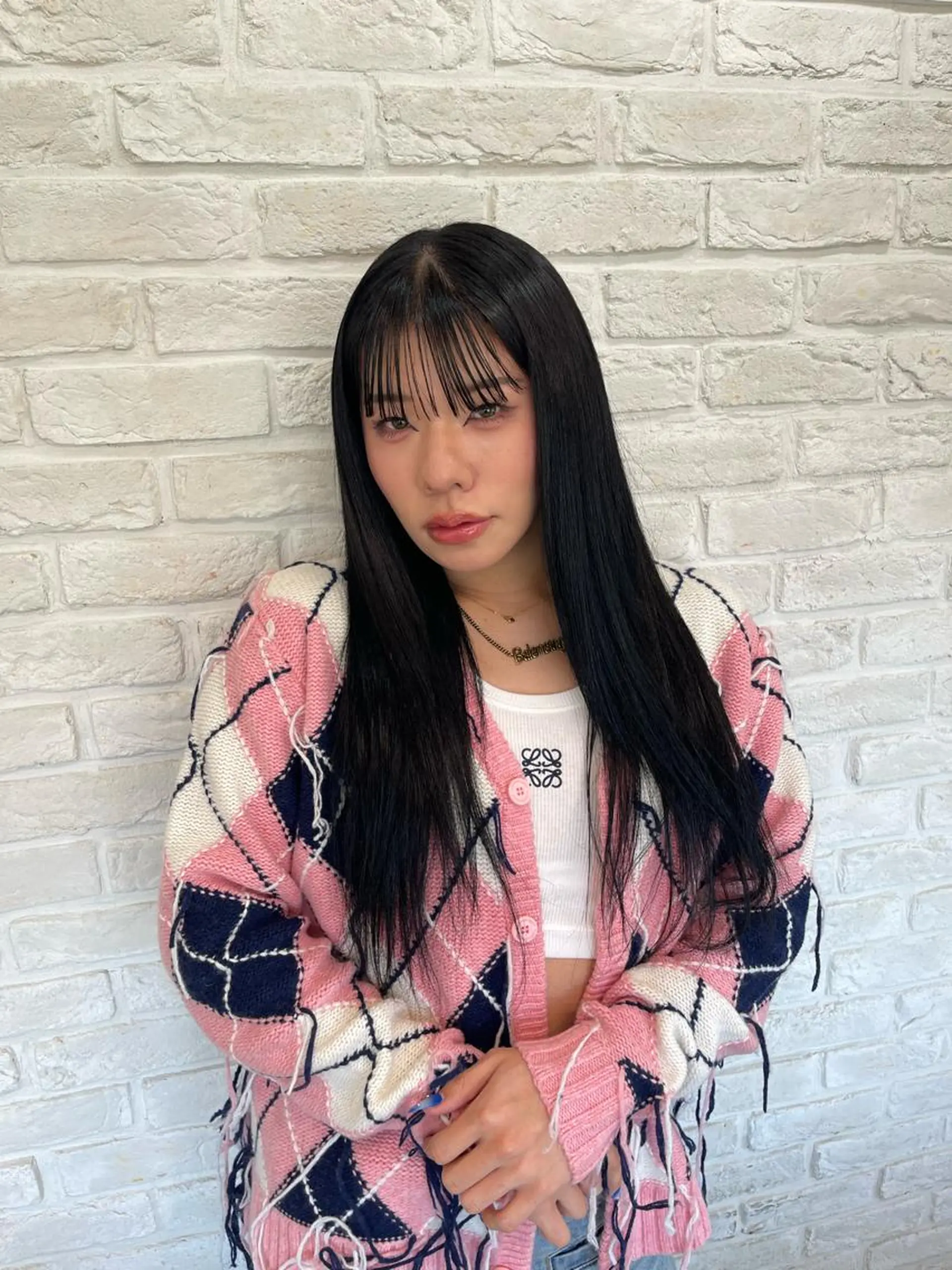 ロング シールエクステ くびれヘア エクステ 顔まわりレイヤー 顔周りカット ヘアカラー トリートメント ブリーチ/ハイトーン ベージュ/daikiのヘアスタイル