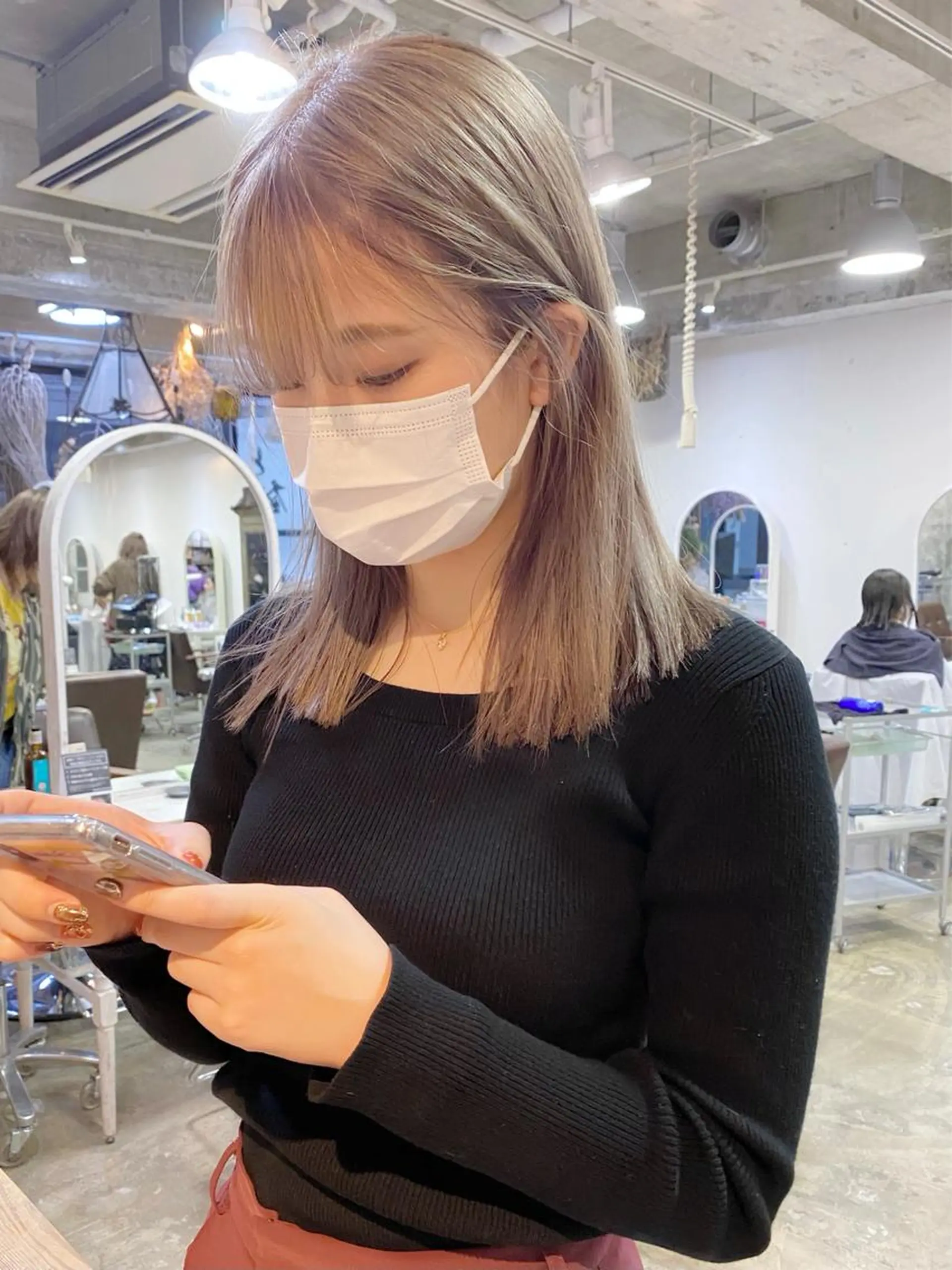 セミロング カラー ベージュカラー ブリーチ ブロンド ブロンドベージュ ハイトーンカラー ヘアカラー Piaコータロー ハイトーン&‪ボブのヘアスタイル