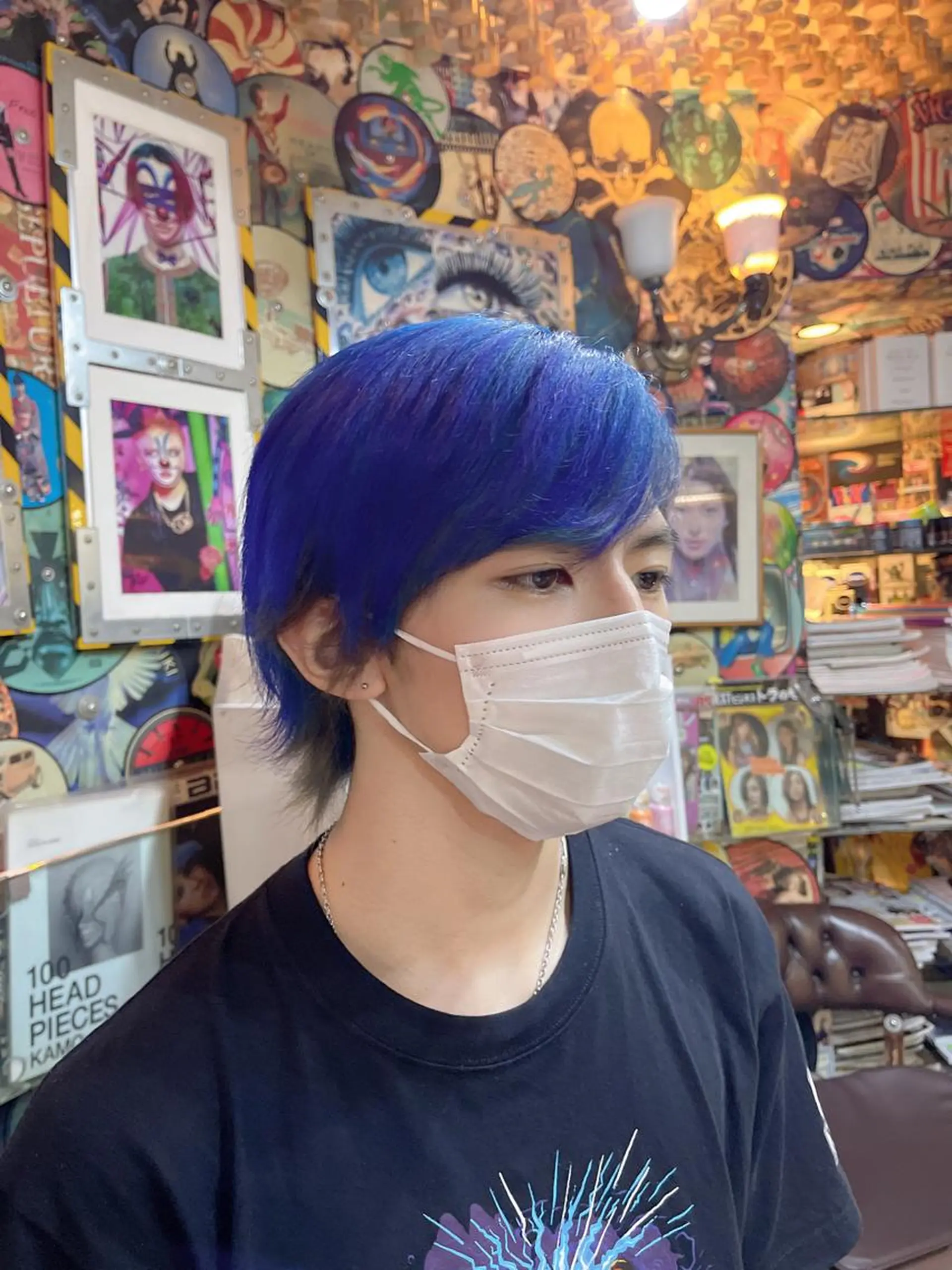 ロング カラー ヘアアレンジ ブルーカラー インナーカラー ウルフカット haco+所属・🌈派手髪エクステ ブレイズ🌈ひろとのヘアスタイル