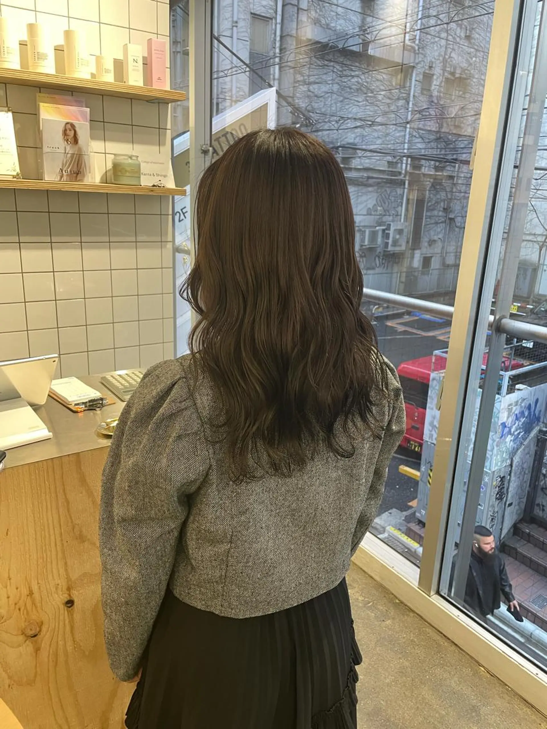 セミロング カラー グレージュ ラベンダーカラー ラベンダーグレージュ ラベンダーグレー カット ヘアカラー トリートメント 🪞♡韓国風スタイル MISATO🪞♡のヘアスタイル