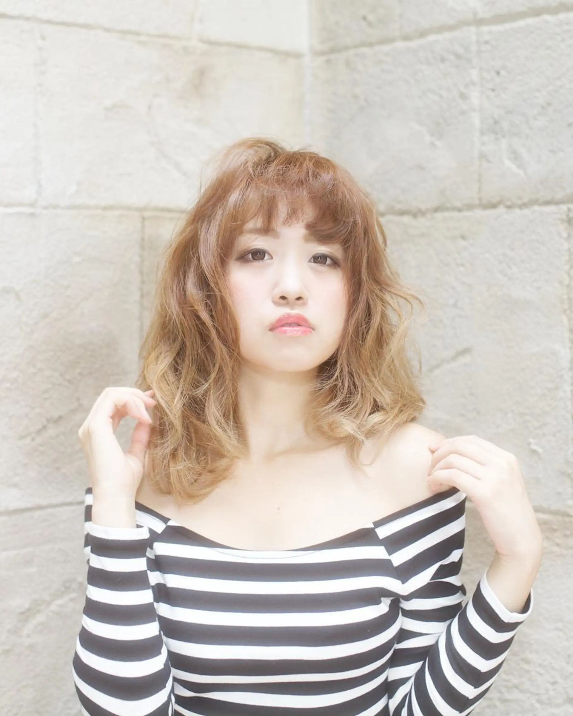 ミディアム カラー パーマ 透明感カラー 小顔カット 🌿flencia 丸　和博🌿のヘアスタイル