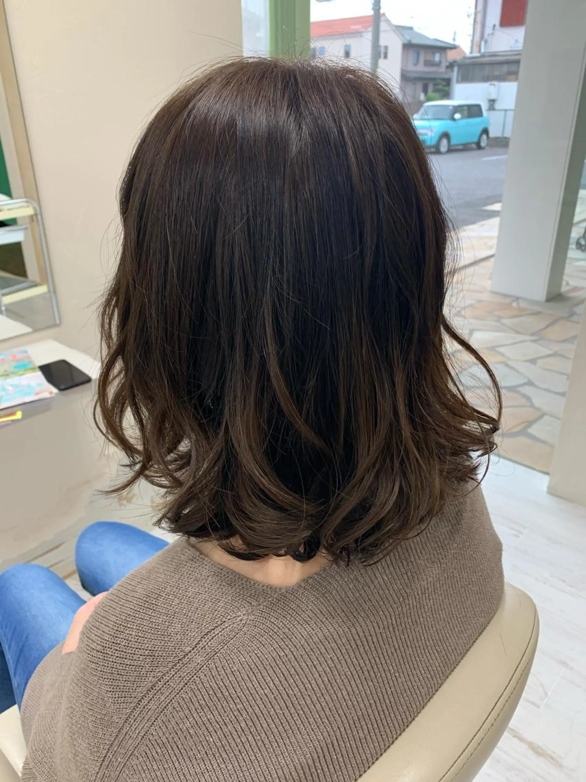 ミディアム カラー カット ヘアカラー トリートメント 加藤 菜々香のヘアスタイル