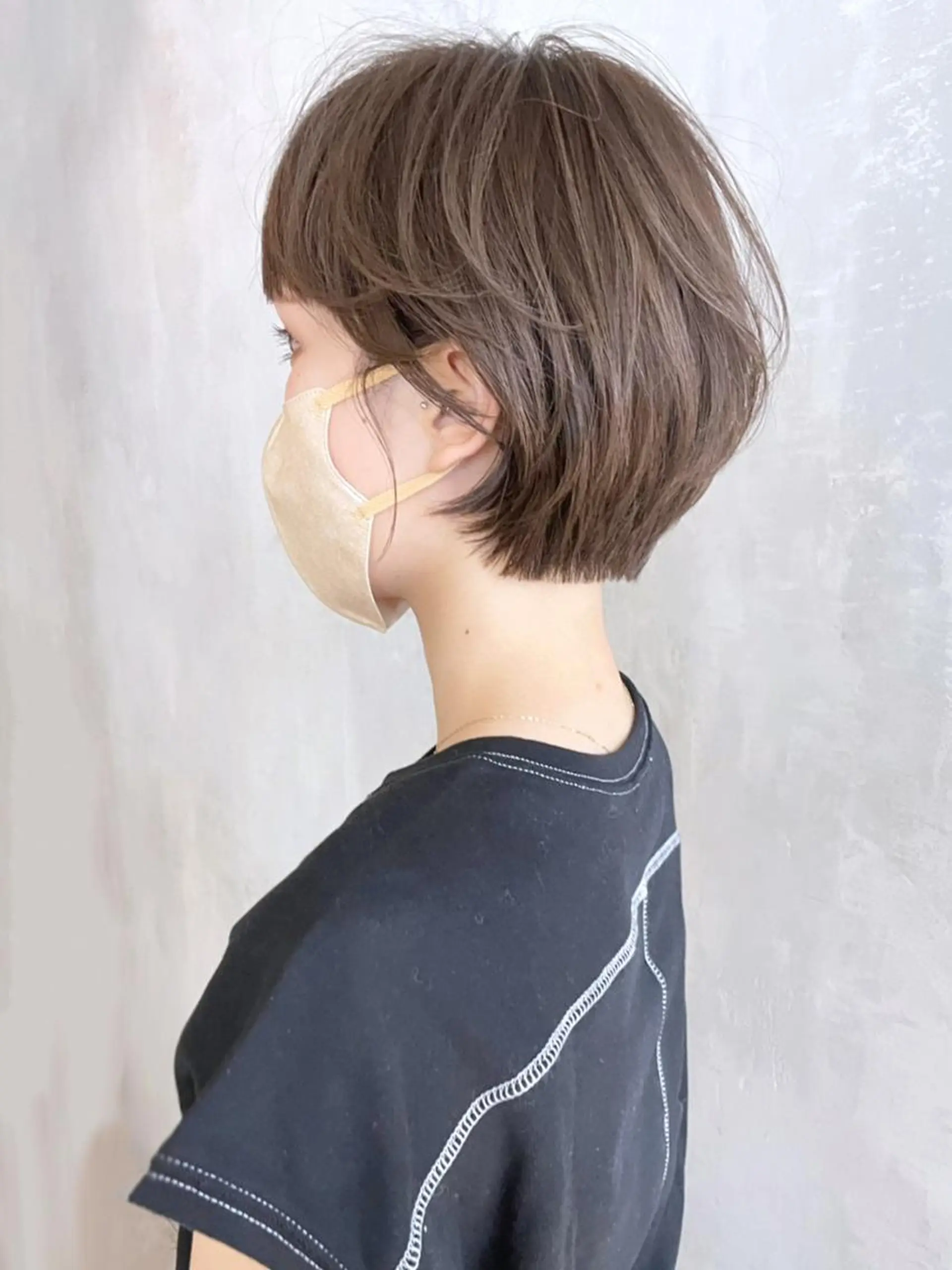 ショート カラー パーマ ヘアアレンジ アッシュ アッシュブラウン ブラウンカラー ショートヘア カット ヘアカラー トリートメント ITbyALBUM 八王子店のヘアスタイル