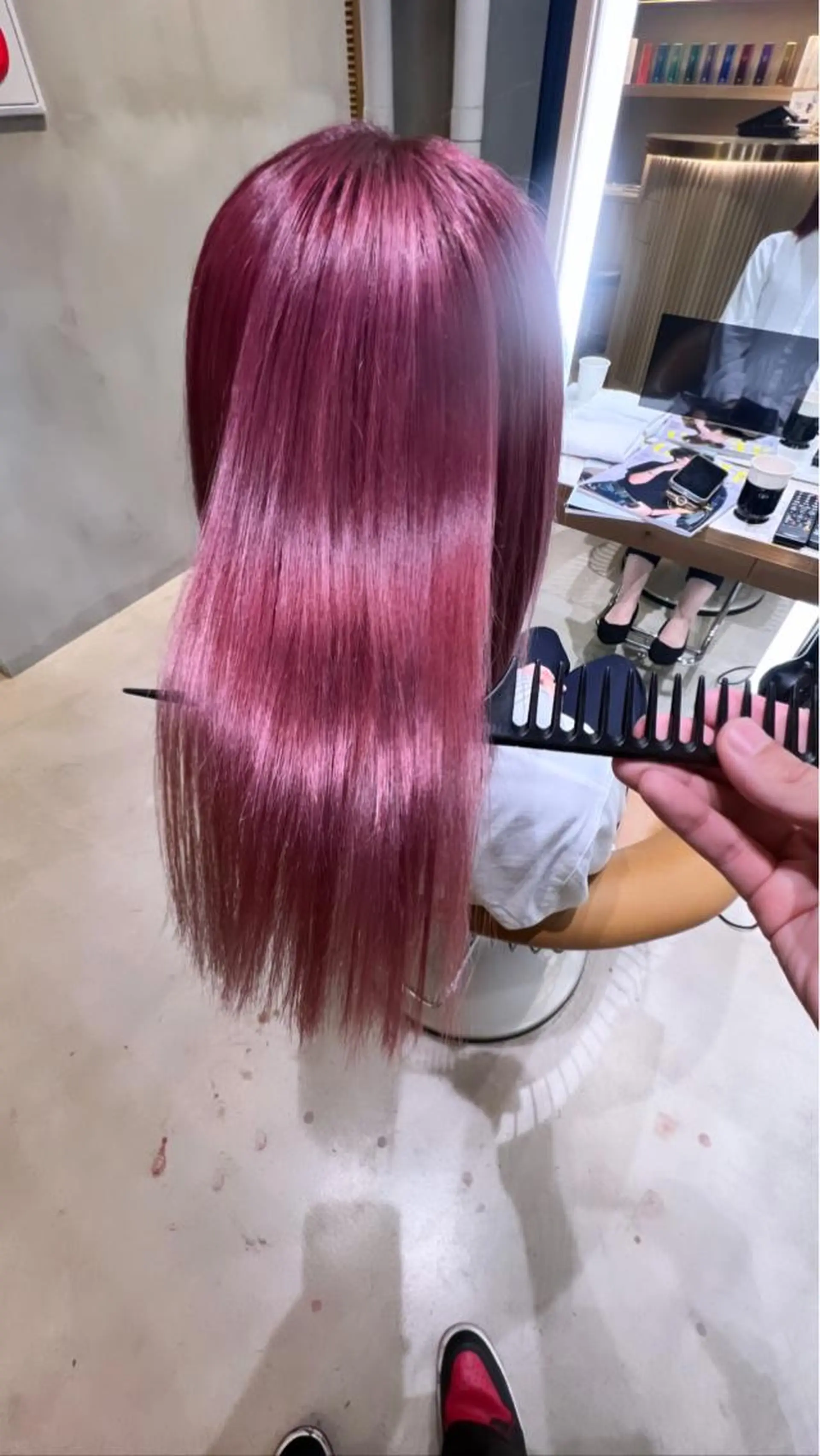 ミディアム カラー ヘアカラー ブリーチしたのに 色持ち1.5ヶ月のヘアスタイル