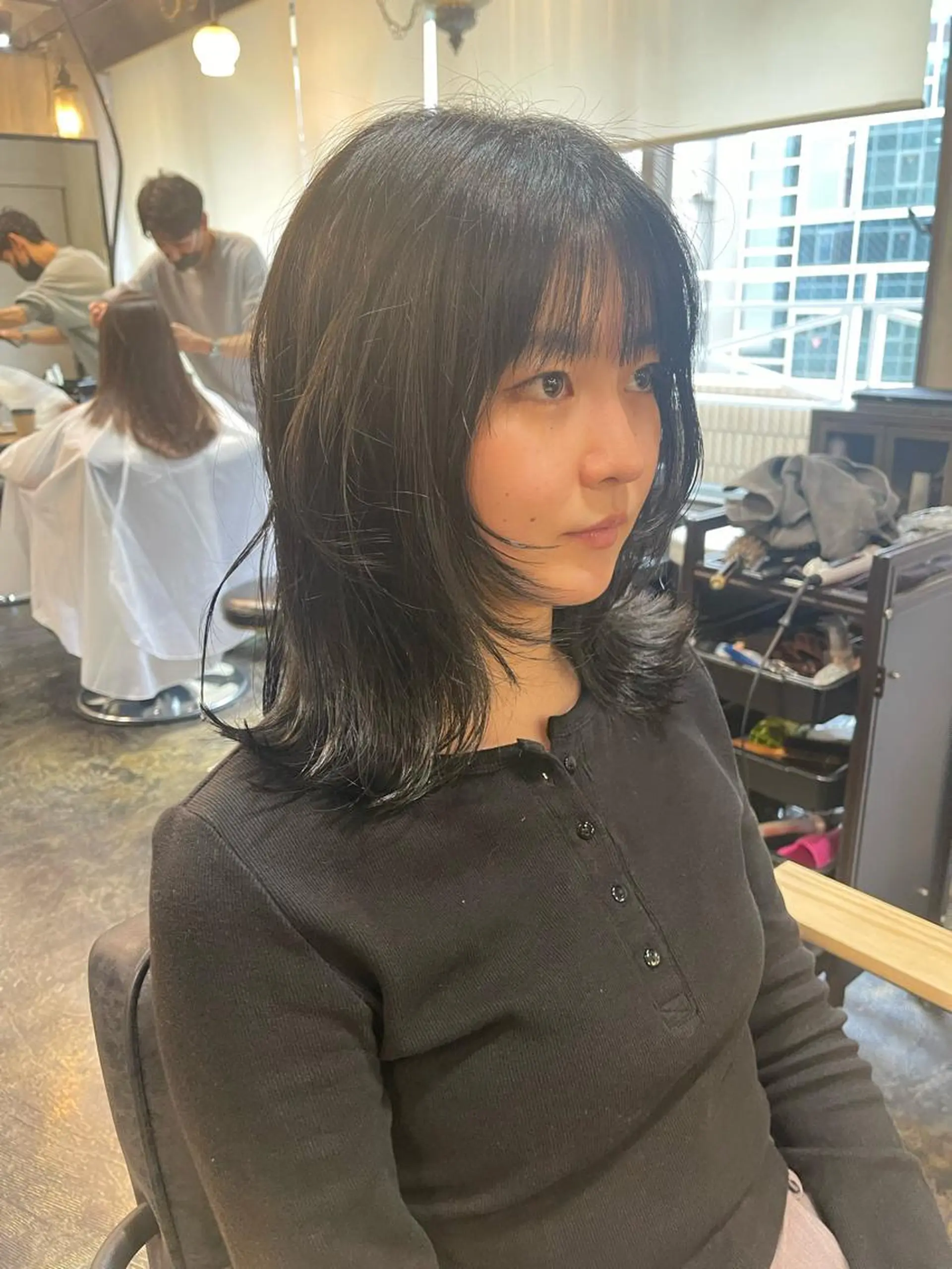 セミロング カット ヘアカラー 韓国 / 中国ヘア 🦋Noniのヘアスタイル