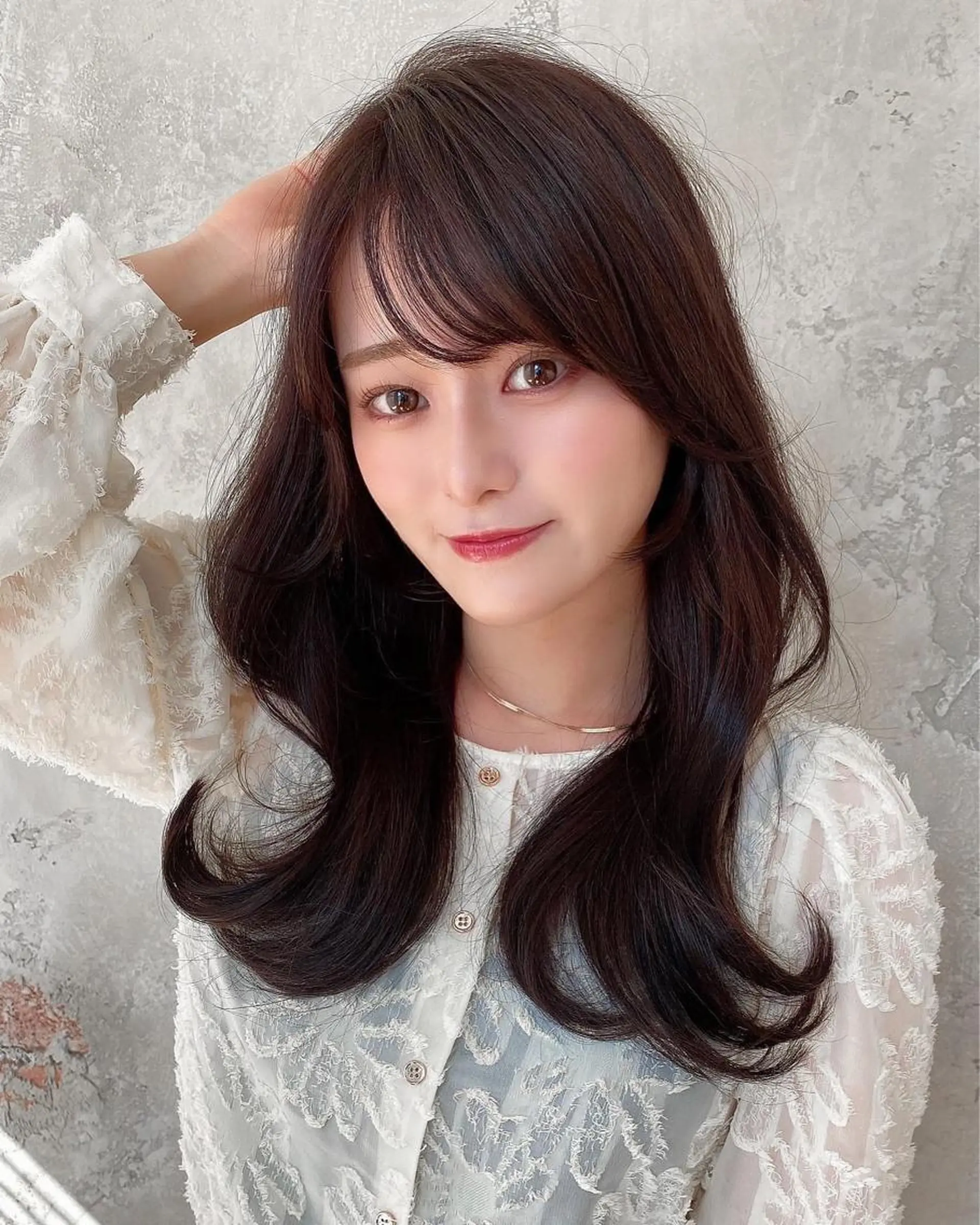 ロング くびれヘア 髪質改善 ロング 縮毛矯正 カット ヘアカラー トリートメント 🧡くびれヘア/前髪 顔周り🧡久原結衣のヘアスタイル