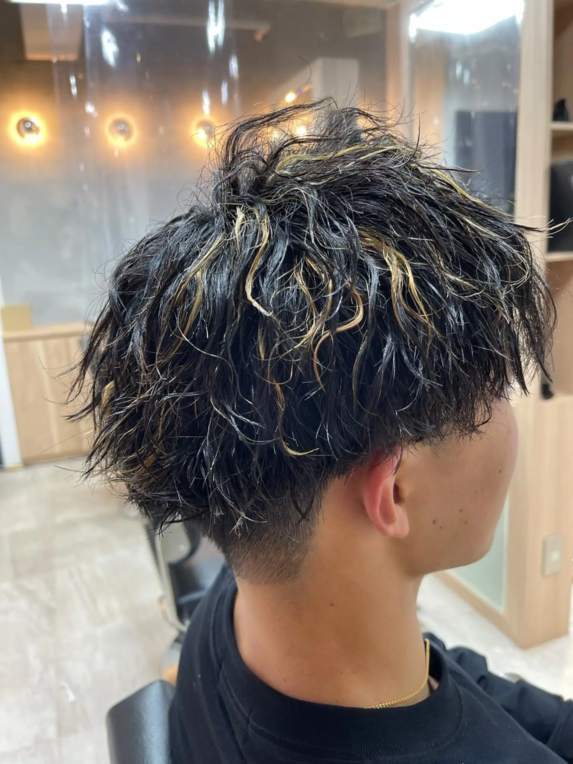 ショート パーマ メンズ メンズハイライト ハイライト 🫧似合わせカット としき/立川のヘアスタイル