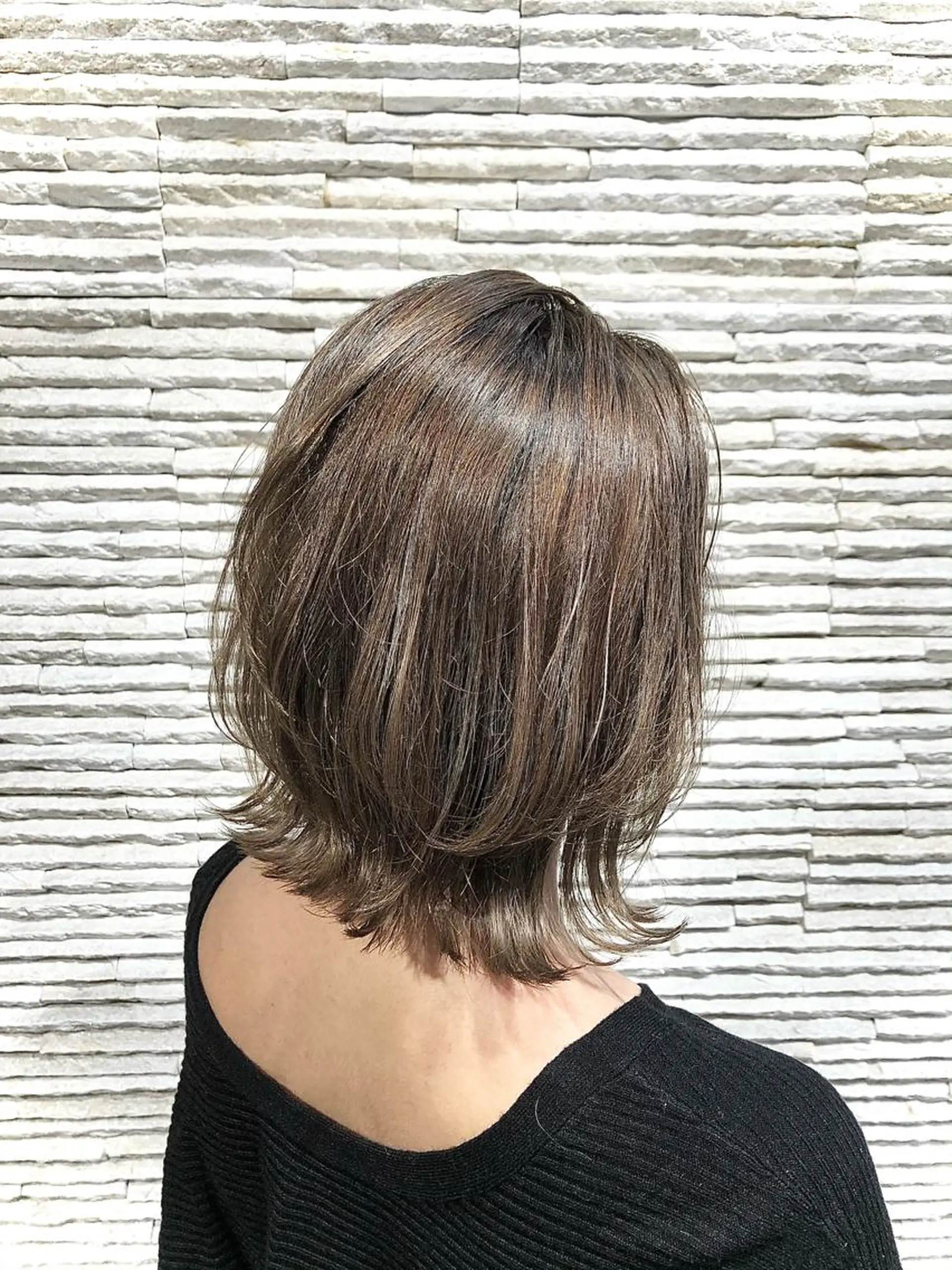 ミディアム カラー ヘアアレンジ ヘアカラー 嶋田 ゆきのヘアスタイル