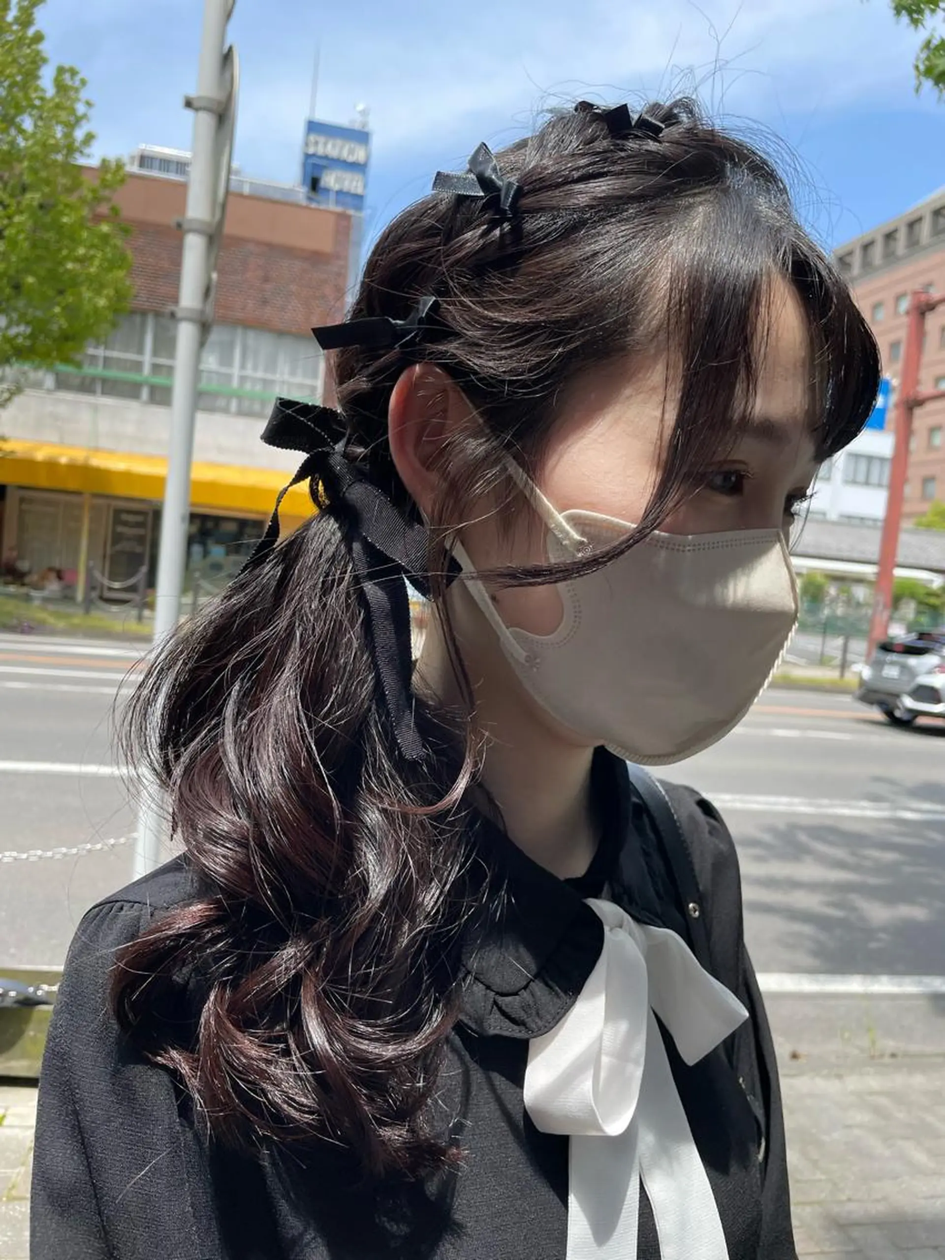 ロング ヘアアレンジ オノ アカネのヘアスタイル