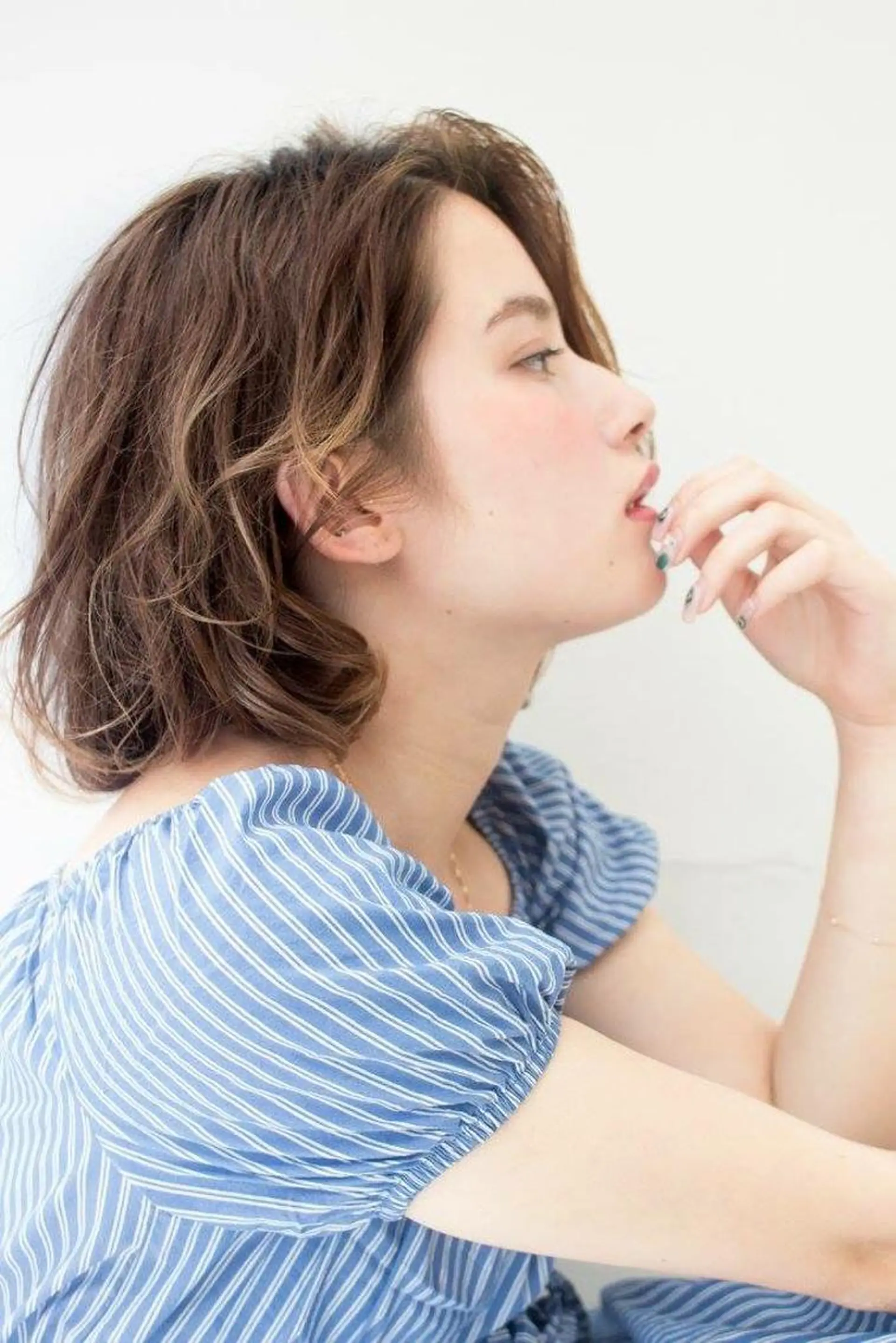 ミディアム セミロング カラー パーマ STAR所属・内藤 達也のヘアスタイル